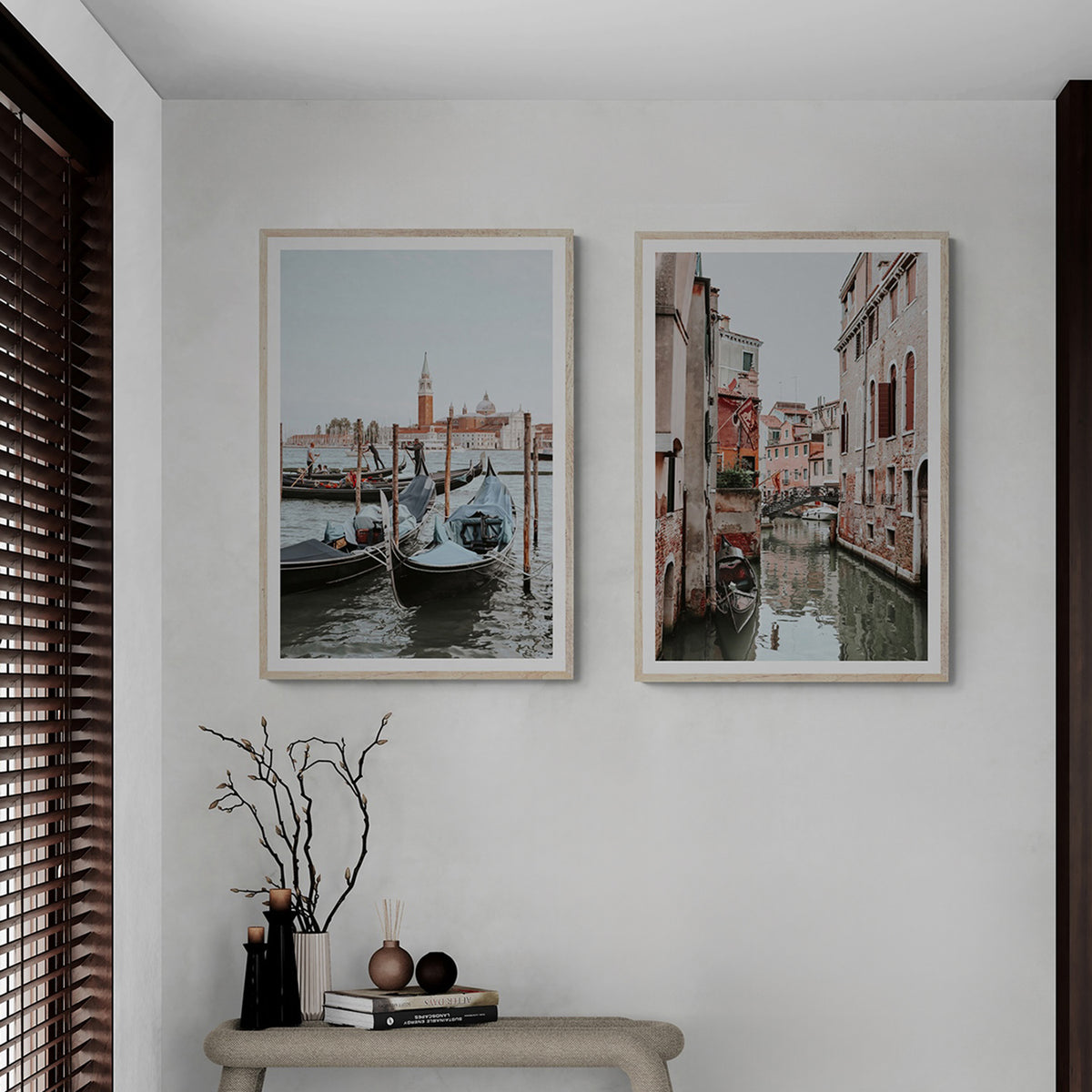 Italian Commute + Laguna Veneta print set styled in a room