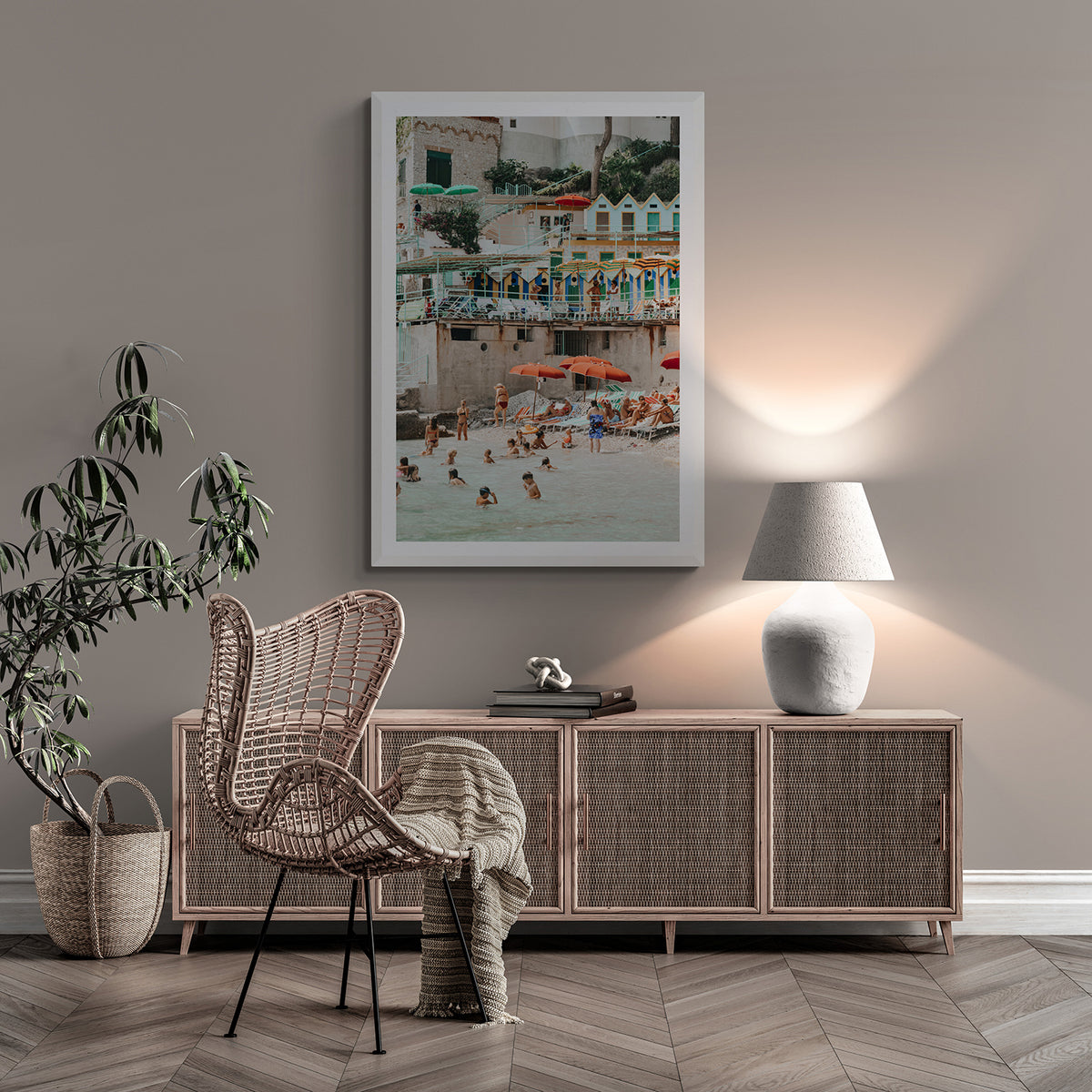 Kaleidoscope framed wall art print styled in a hallway interior
