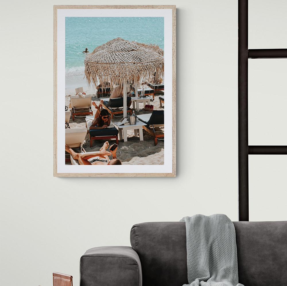 In The Zone Mykonos Greek island wall art styled in a room