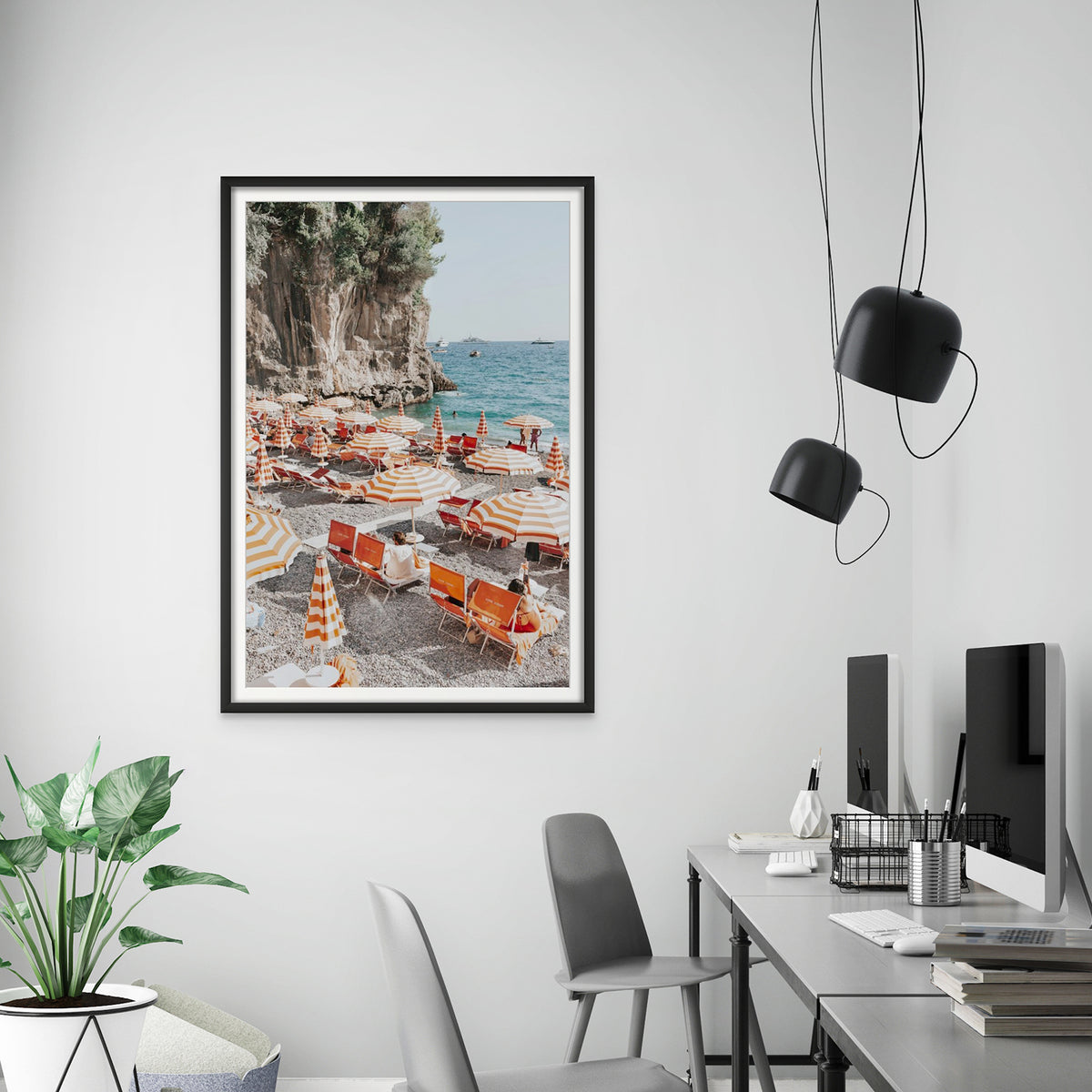 Tangerine Dream framed wall art print styled in a commercial setting
