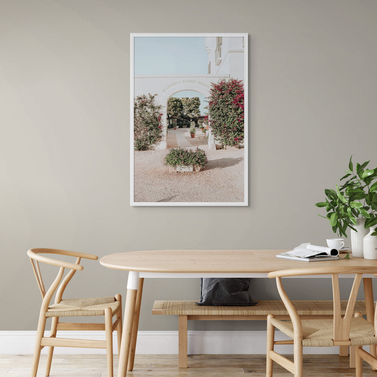 Torre Maizza Puglia Italian wall art framed print styled in a room