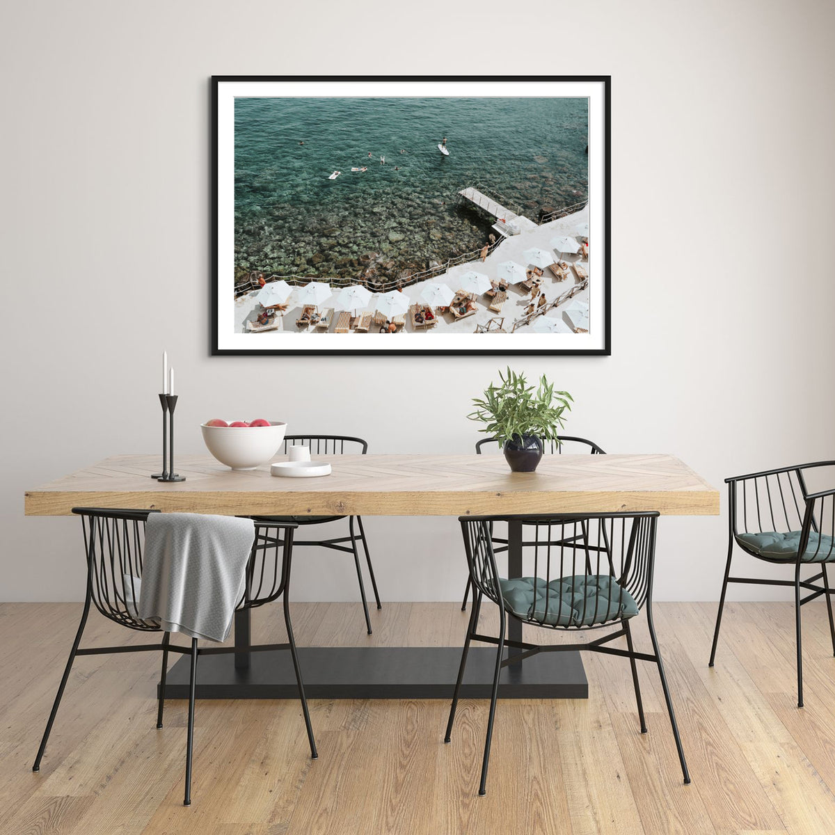 Our Tuscan Dream framed wall art print styled in a dining room interior