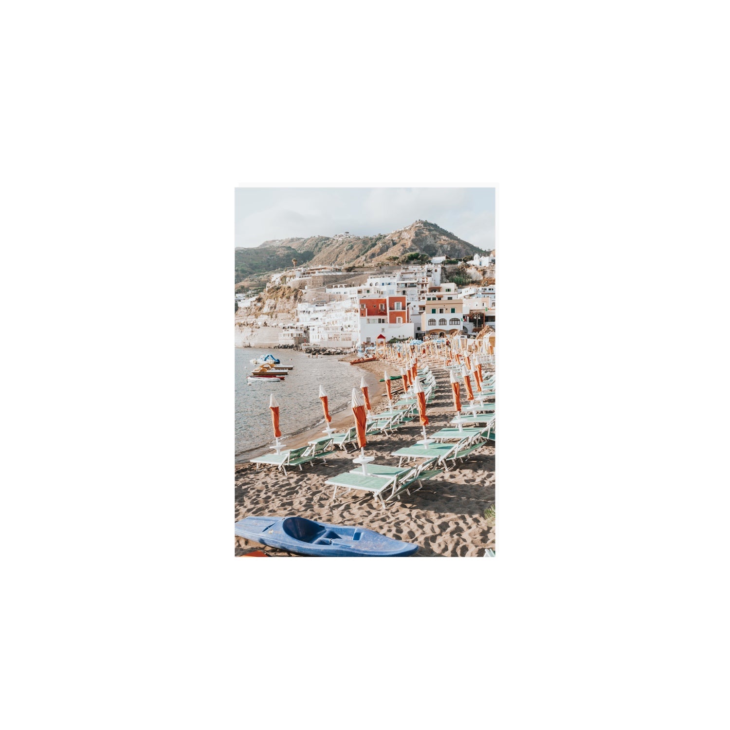 L'Isola del Paradiso Ischia Mediterranean wall art A5, 21 x 14.8 cm unframed fine art canvas