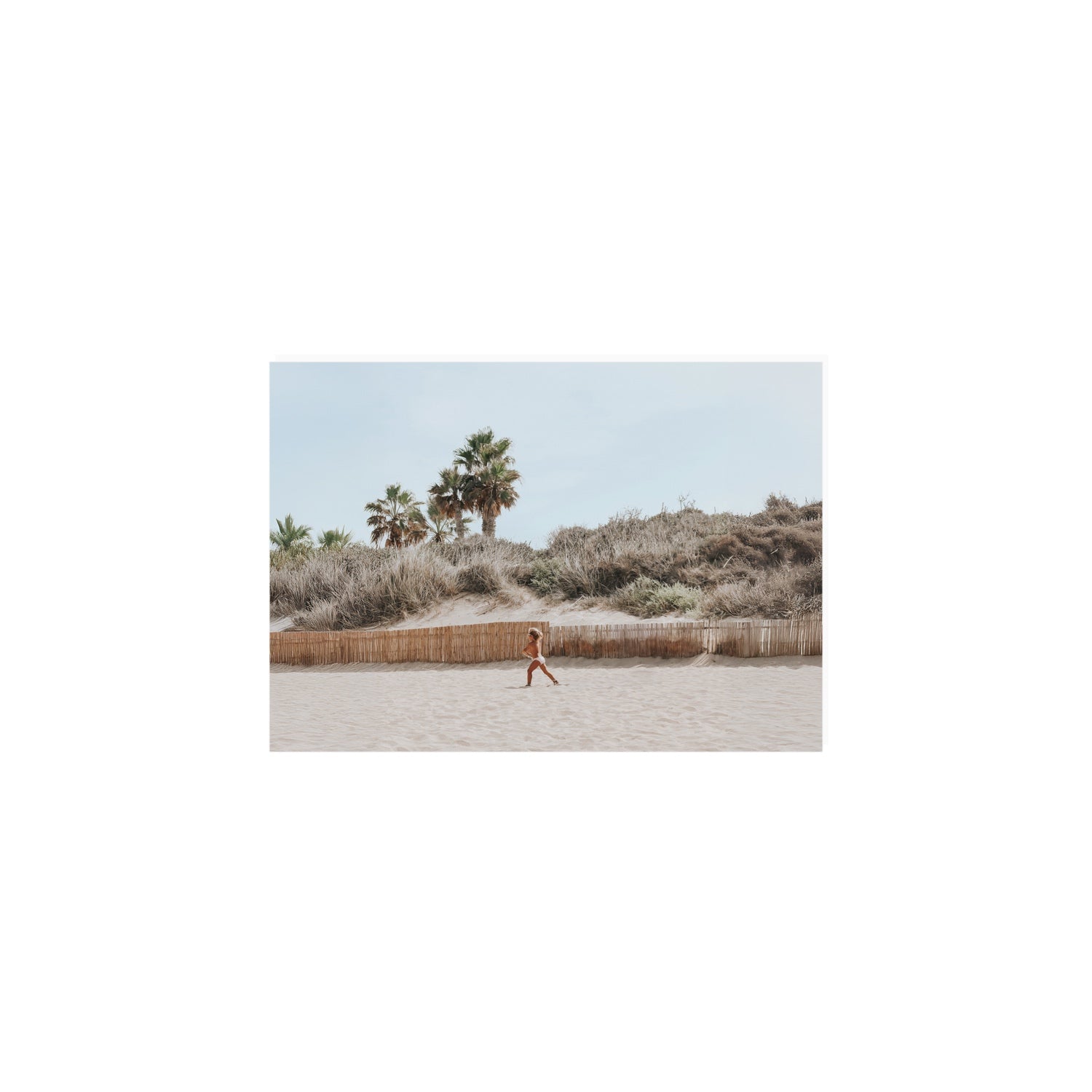 Ragazza Da Spiaggia Puglia beach Italian fine art print A5, 21 x 14.8 cm unframed fine art canvas