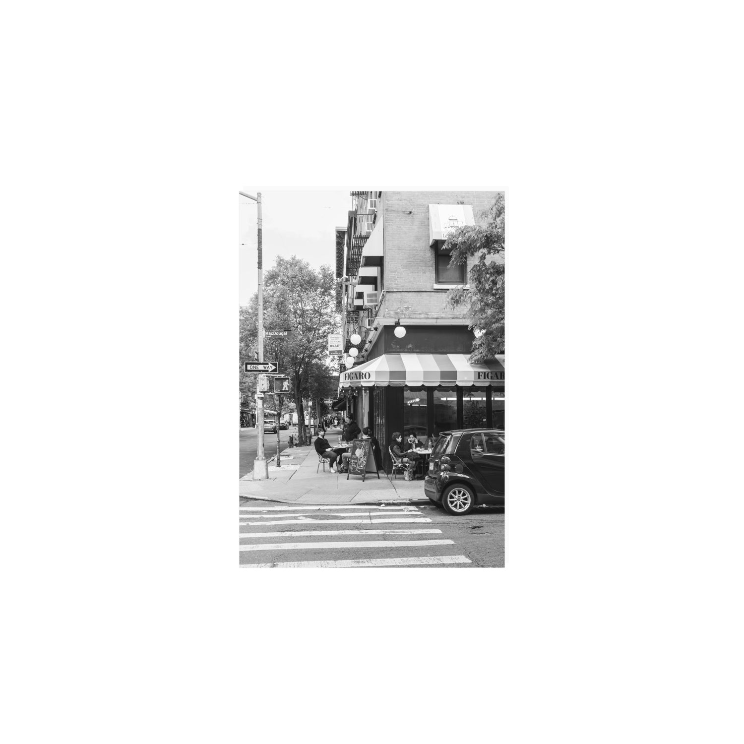 Figaro New York NYC Black & White wall art A5, 21 x 14.8 cm unframed fine art canvas