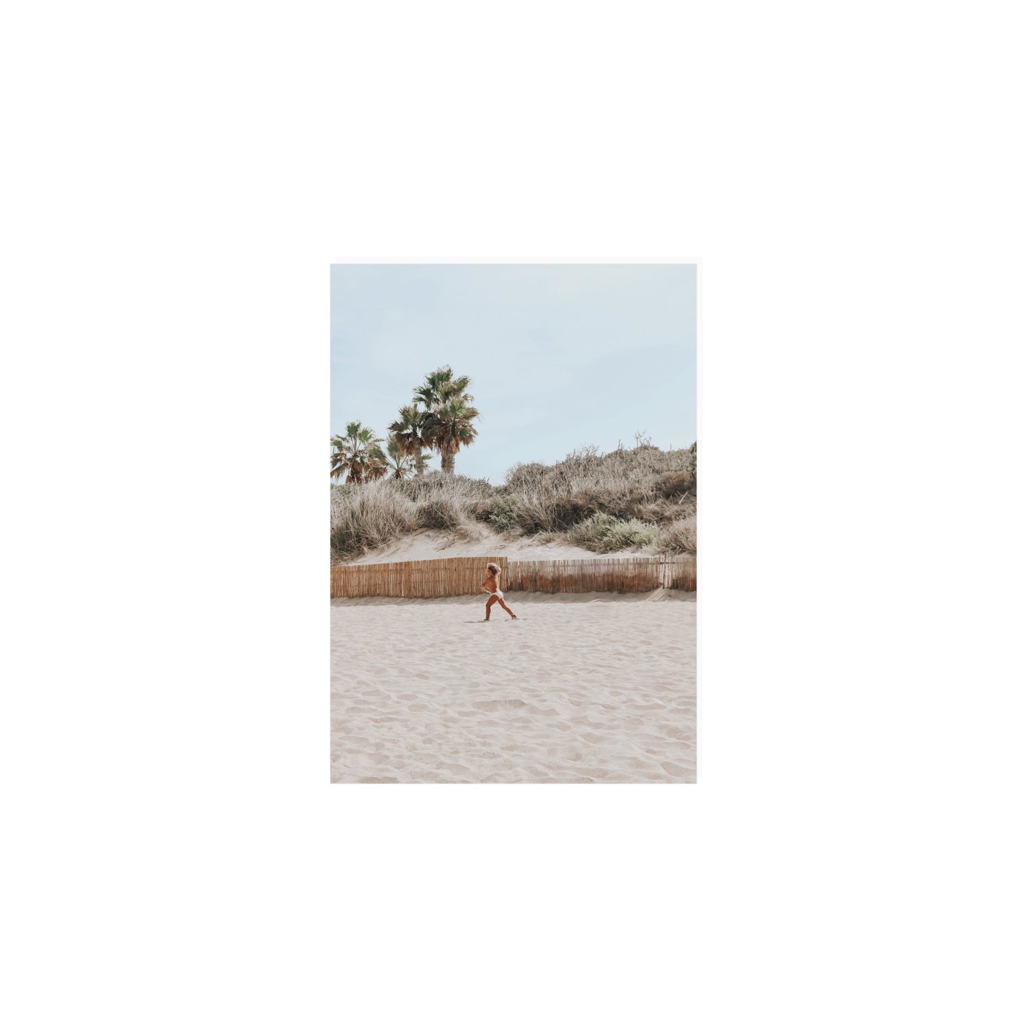 Joyful Sprint Puglia beach coastal fine art print A5, 21 x 14.8 cm unframed fine art canvas