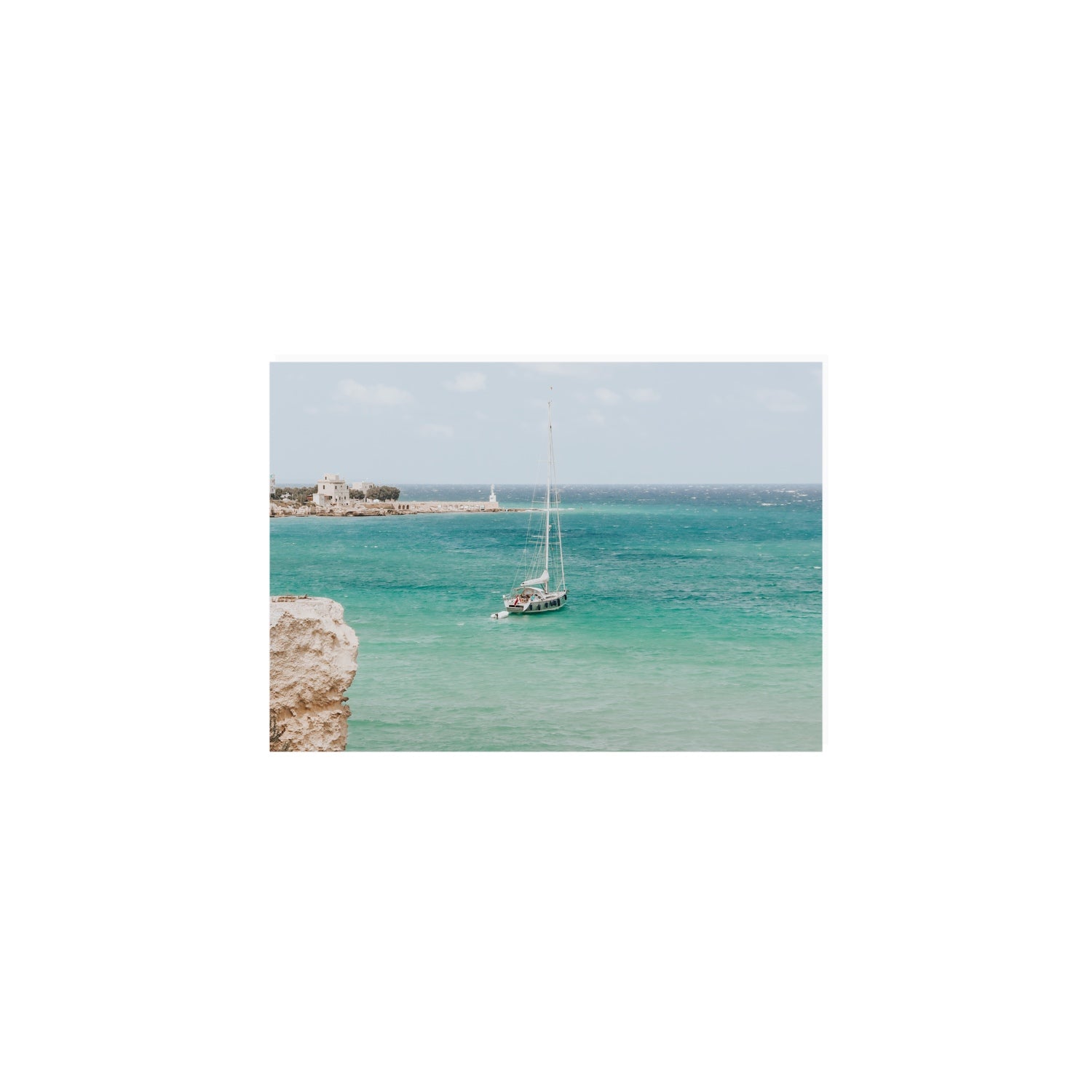Adriatic Escape Puglia Italian coastal decor wall art A5, 21 x 14.8 cm unframed fine art canvas