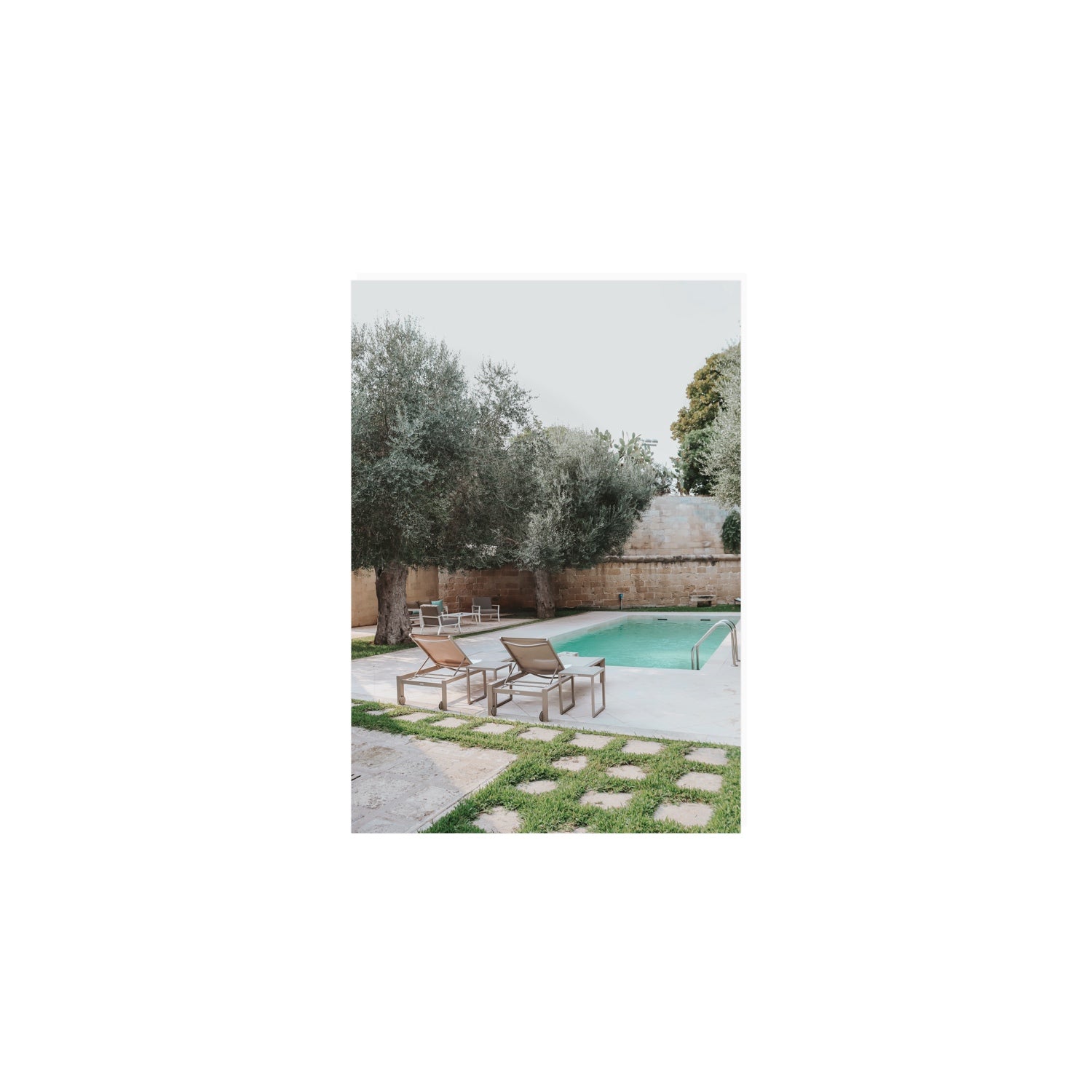 Olive Oasis Puglia Mediterranean wall art A5, 21 x 14.8 cm unframed fine art canvas