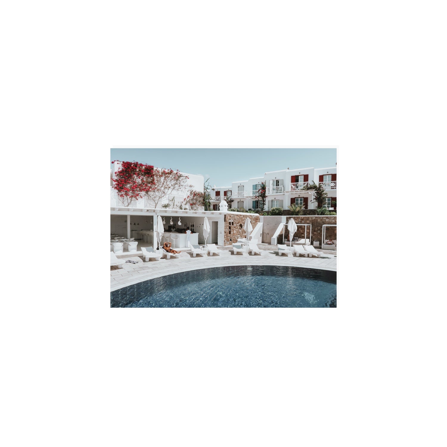 Got The First Lounge Mykonos Greek island wall art A5, 21 x 14.8 cm unframed fine art canvas
