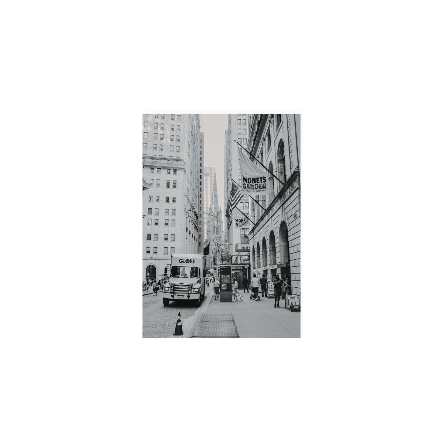 Metropolitan Monotone New York NYC Black & White wall art A5, 21 x 14.8 cm unframed fine art canvas