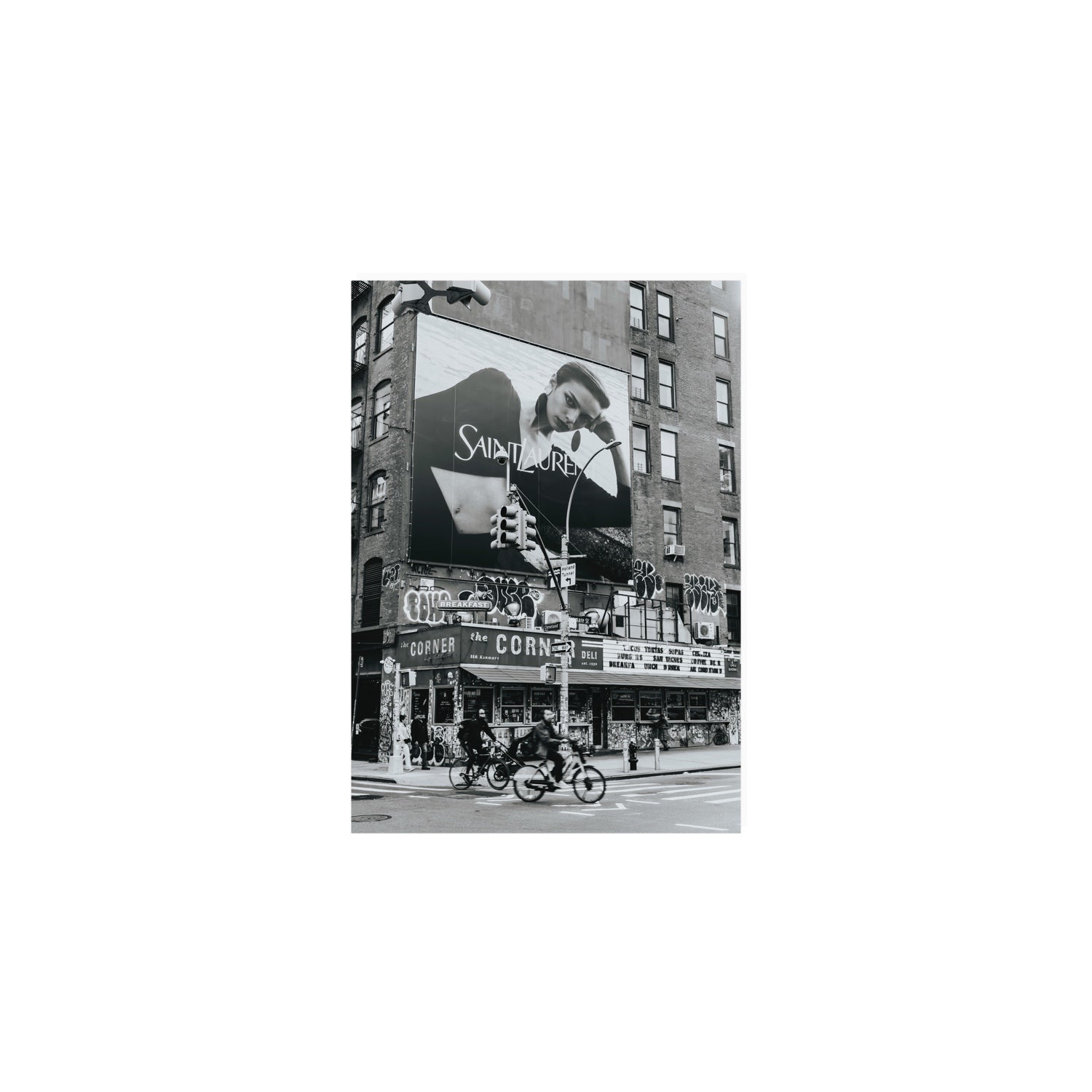 Runway To Rooftops New York NYC Black & White wall art A5, 21 x 14.8 cm unframed fine art canvas