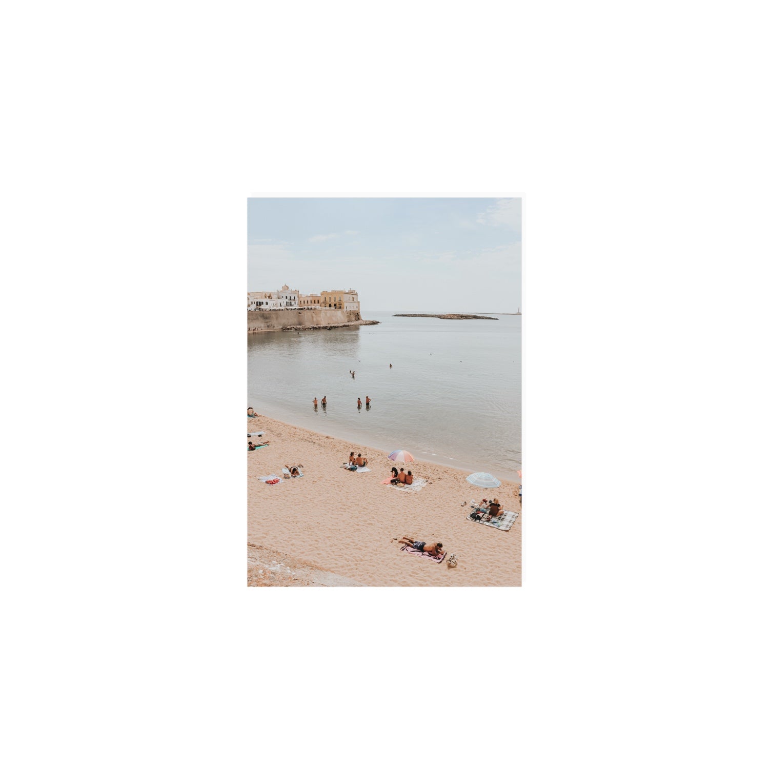 Spiaggia della Purita Puglia coastal art print A5, 21 x 14.8 cm unframed fine art canvas