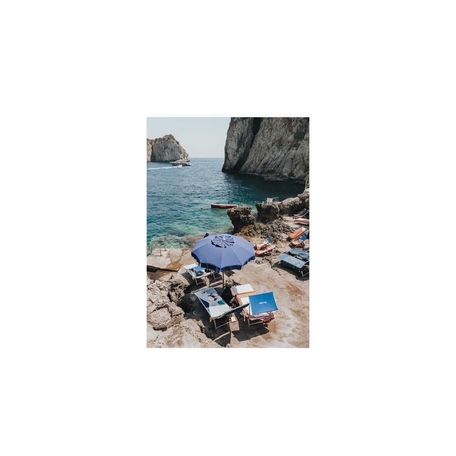 Lonely Loungers fine art print, Capri, Italy, A5 · 21 x 14.8 cm, Unframed, Fine Art Canvas