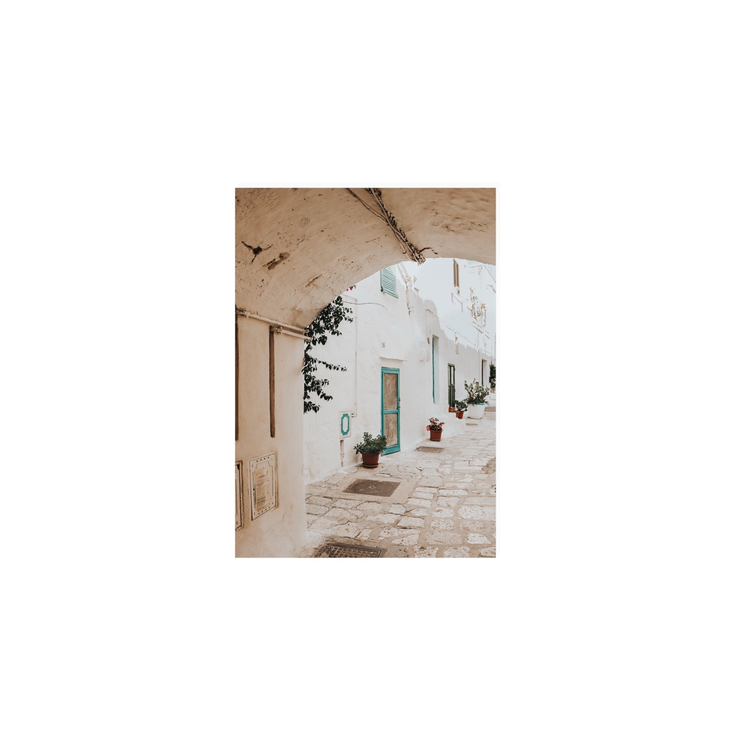 La Citta Bianca Puglia La Città Bianca wall art A5, 21 x 14.8 cm unframed fine art canvas