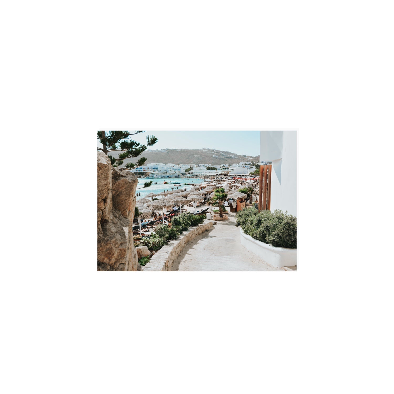 Kalimera Mykonos Greek island wall art A5, 21 x 14.8 cm unframed fine art canvas
