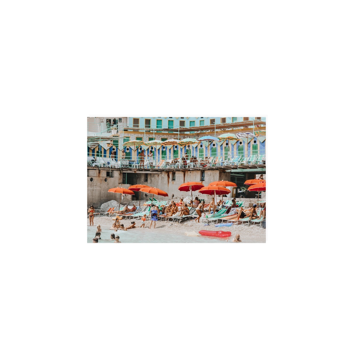 Umbrella Fiesta fine art print, Capri, Italy, A5 · 21 x 14.8 cm, Unframed, Fine Art Canvas