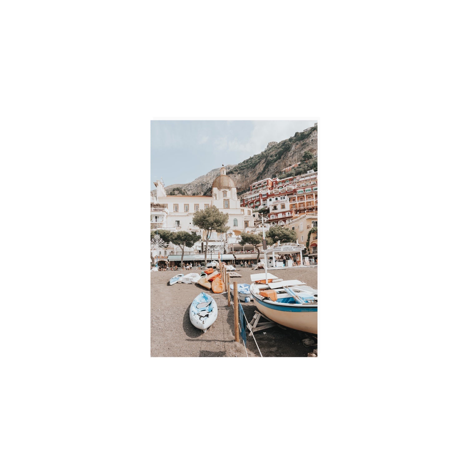Seaside Hues Positano wall art A5, 21 x 14.8 cm unframed fine art canvas