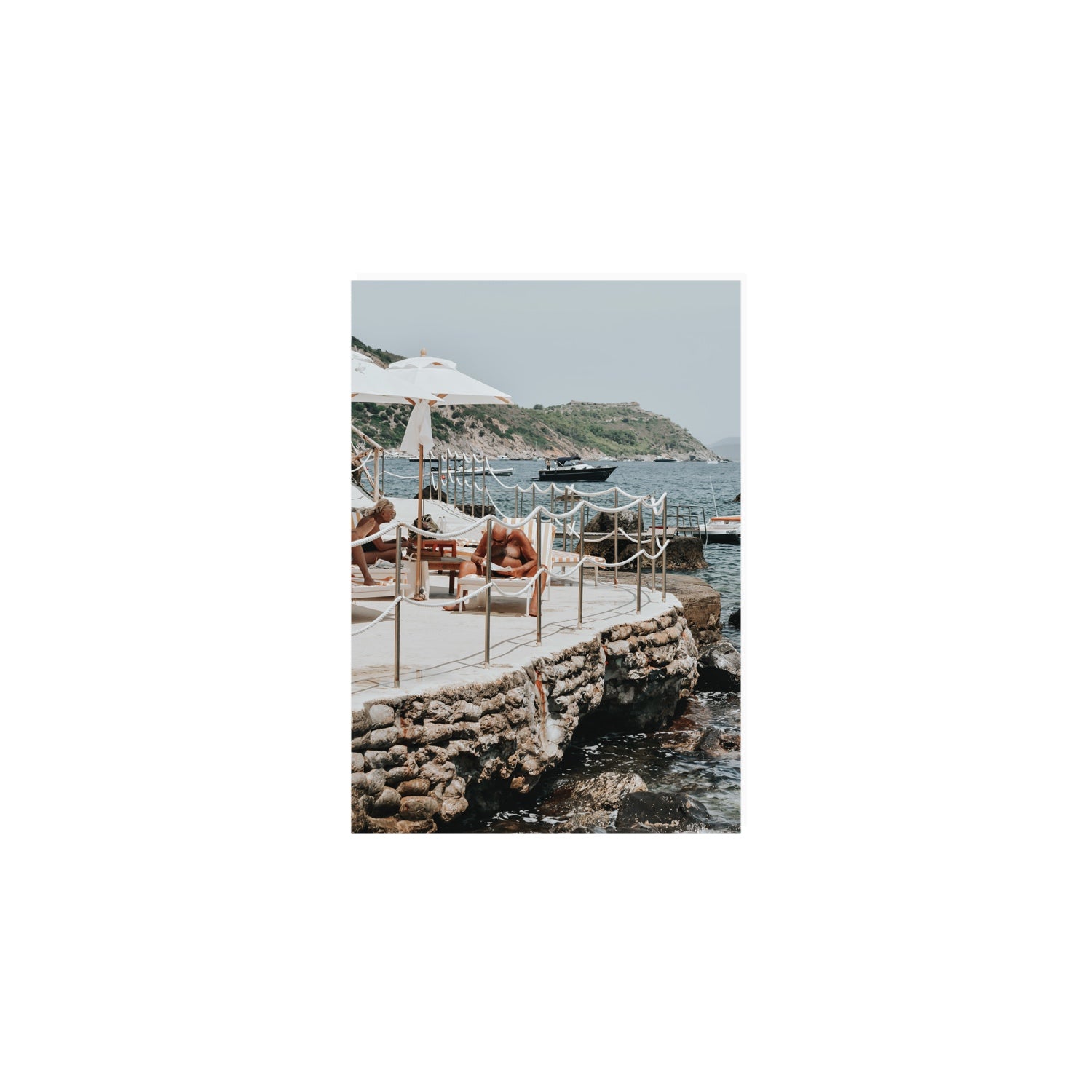 Nonno e Nonna Tuscany coastal Italian wall art A5, 21 x 14.8 cm unframed fine art canvas