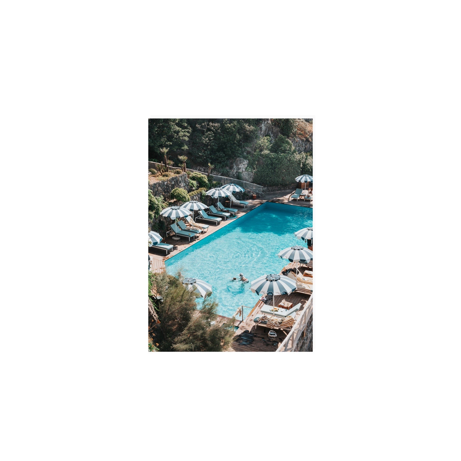 Poolside Paradise fine art print, Ischia, Italy, A5 · 21 x 14.8 cm, Unframed, Fine Art Canvas
