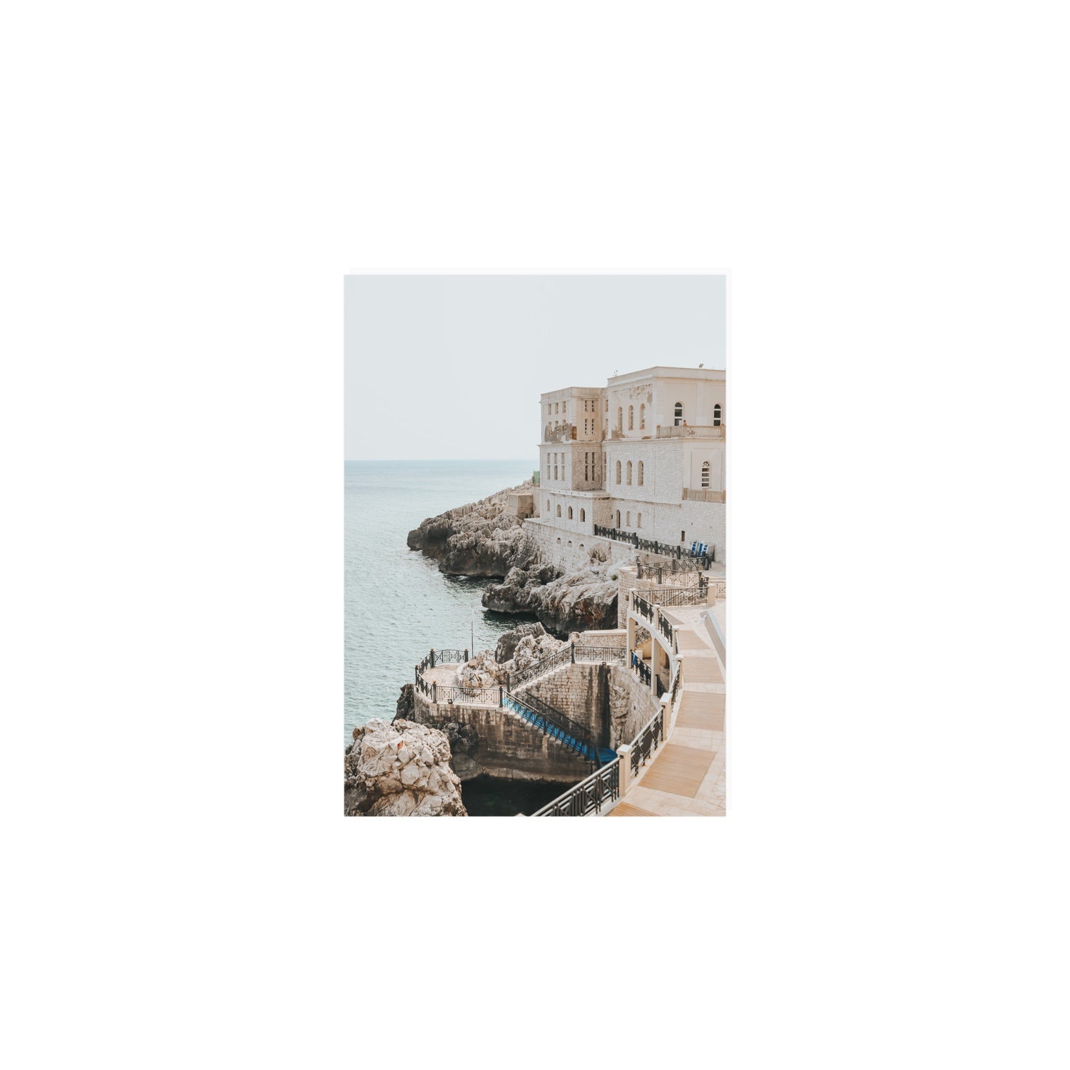 Santa Cesarea Puglia Italian coastal wall art A5, 21 x 14.8 cm unframed fine art canvas