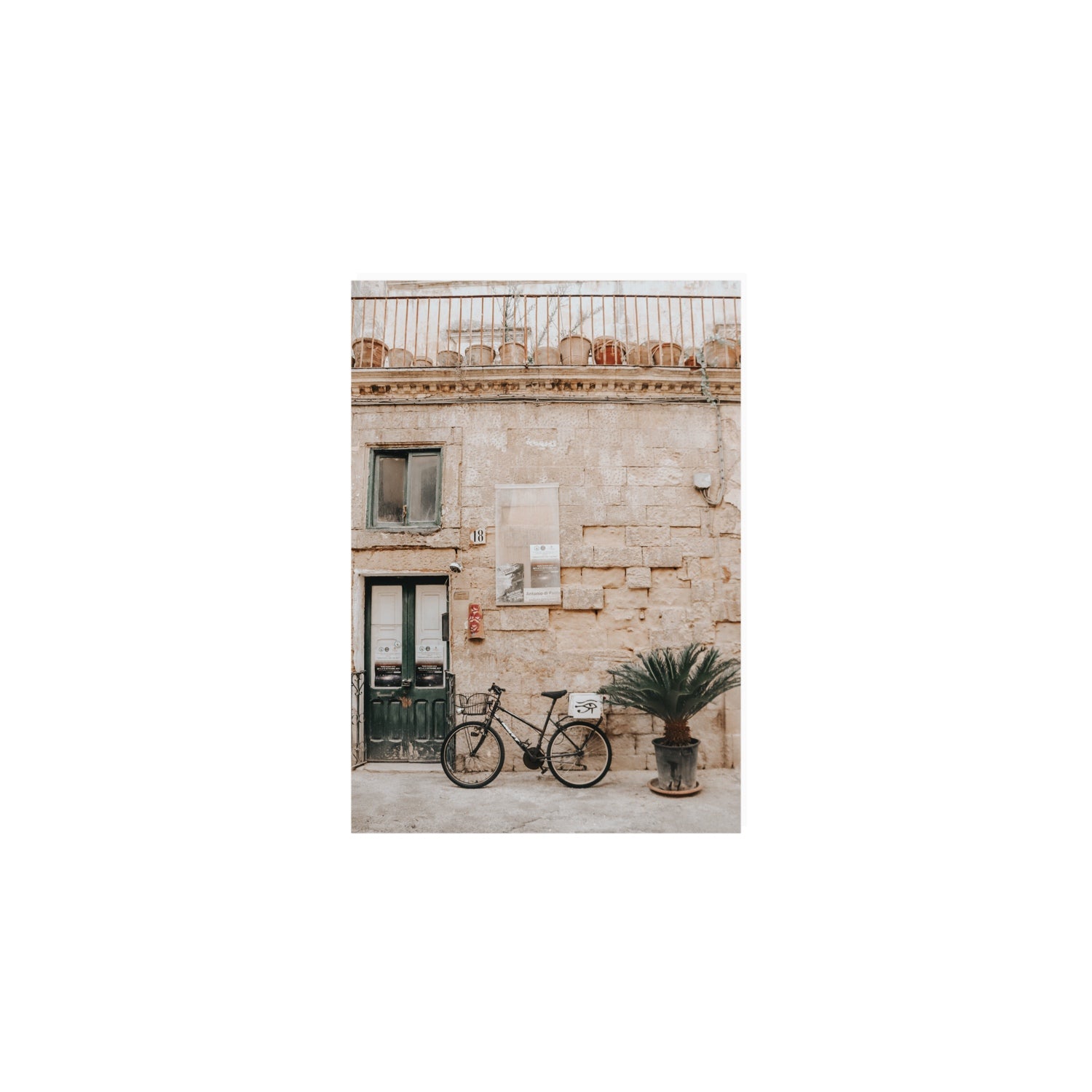 Golden Facades Puglia Lecce Italian wall art A5, 21 x 14.8 cm unframed fine art canvas