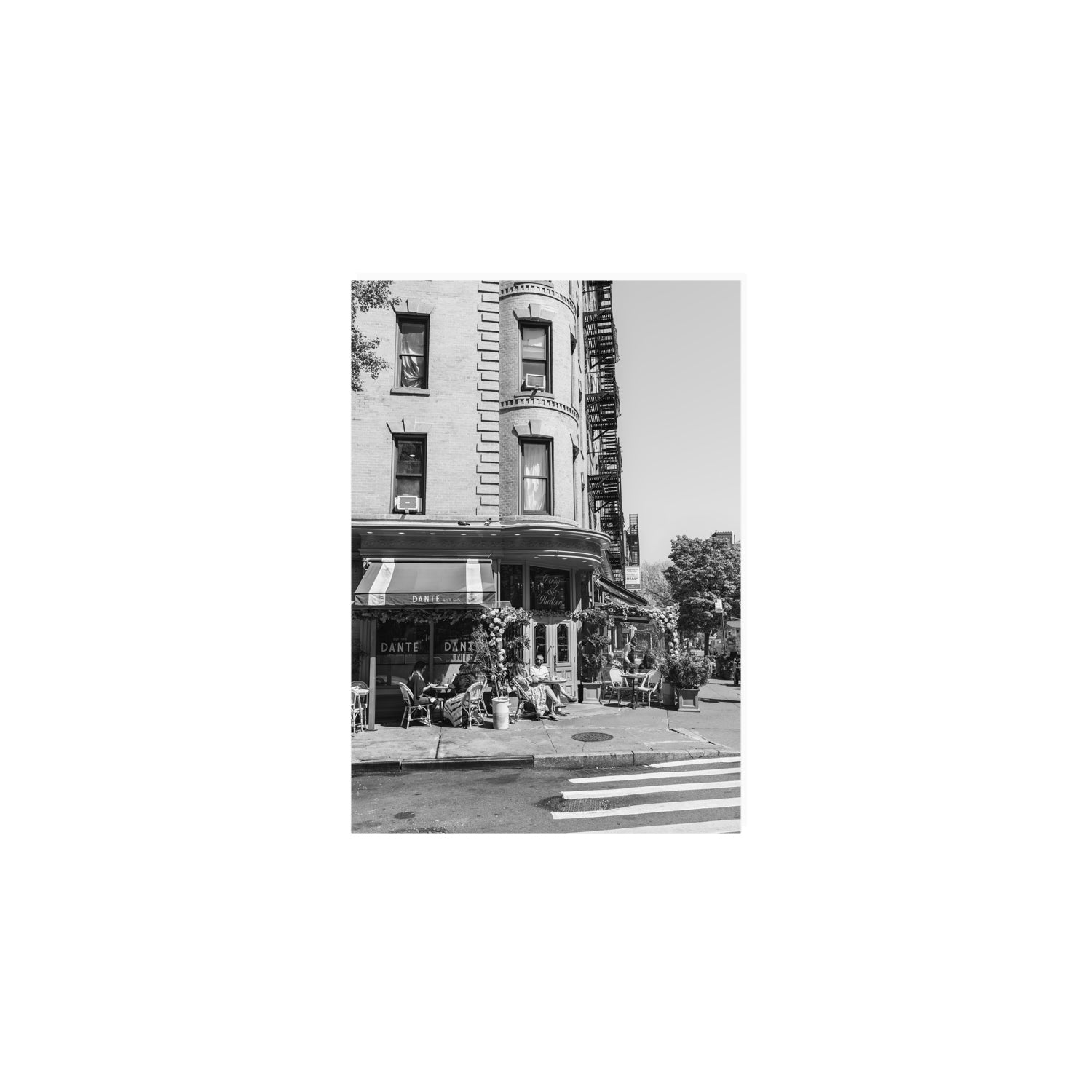 Sunny Soiree New York NYC Black & White wall art A5, 21 x 14.8 cm unframed fine art canvas