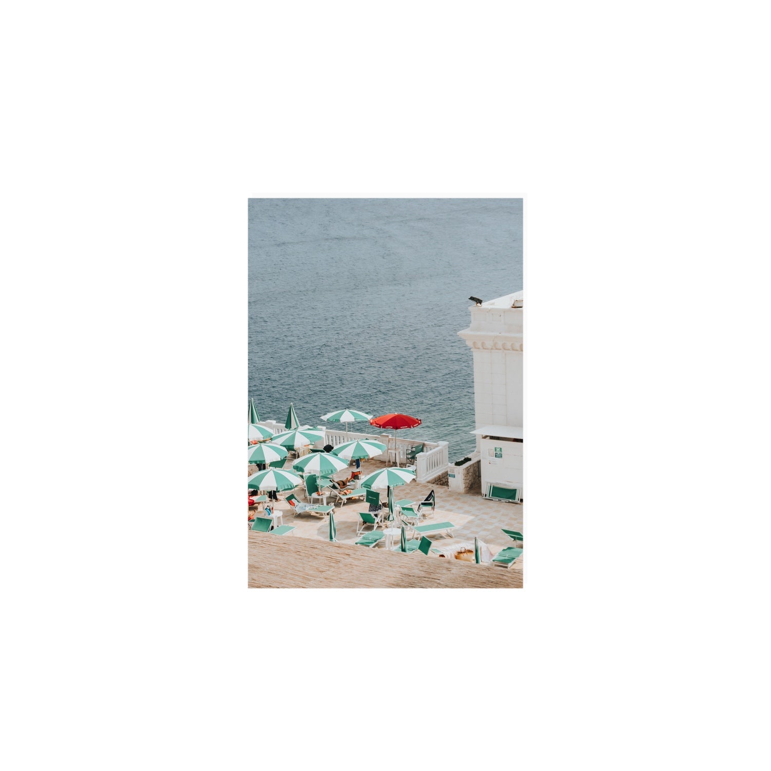 Lido Italiano Puglia beach Italian wall art A5, 21 x 14.8 cm unframed fine art canvas