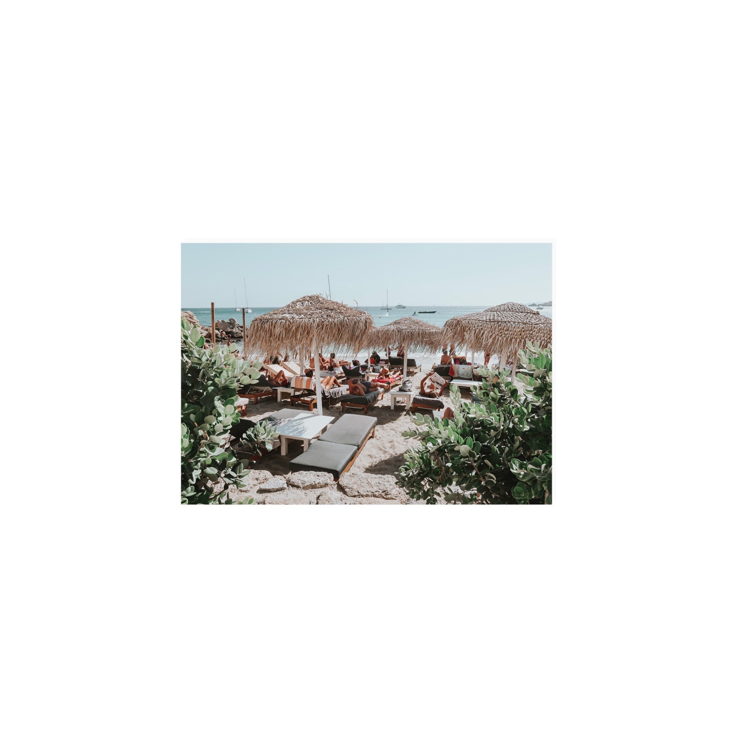 Greek Haven Mykonos Greek island coastal wall art A5, 21 x 14.8 cm unframed fine art canvas