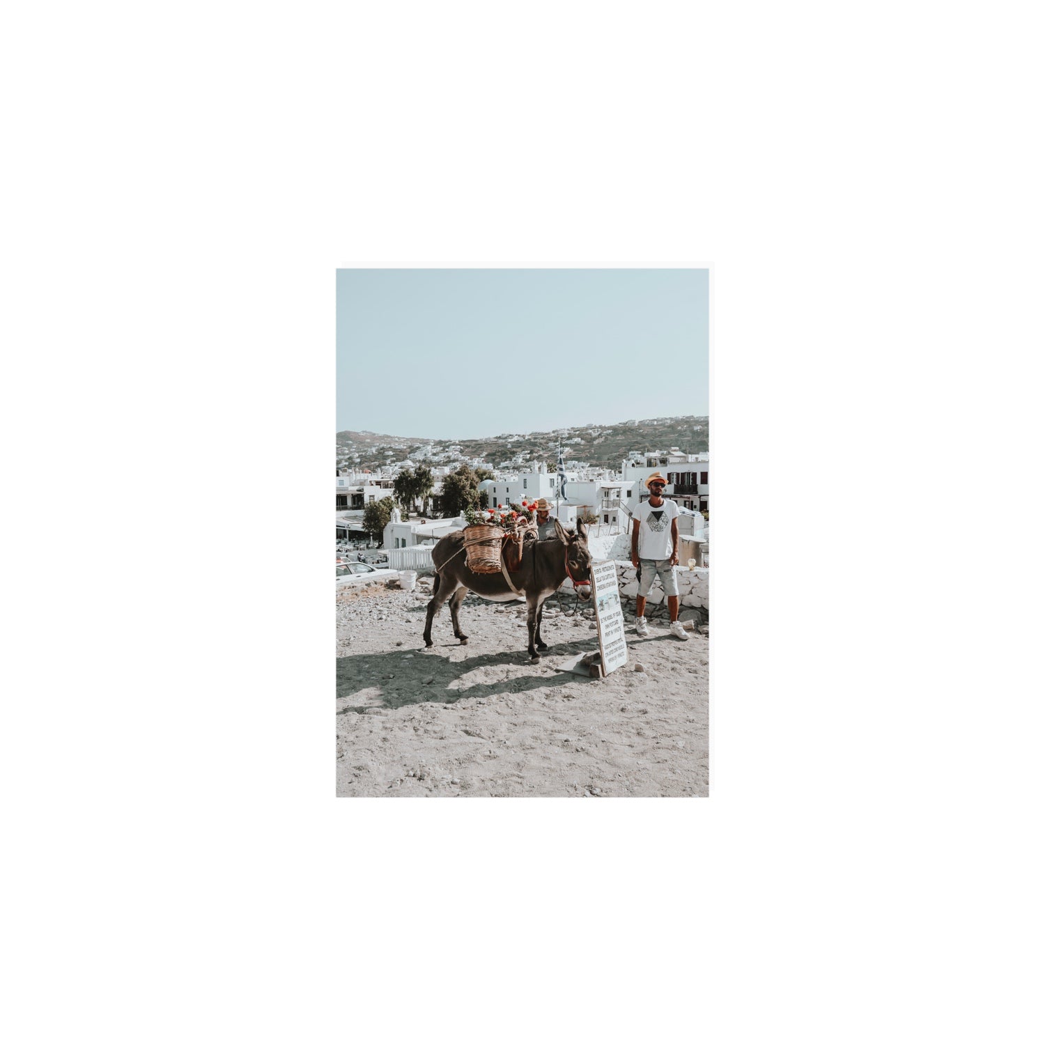Let The Journey Begin Mykonos Greek island wall art A5, 21 x 14.8 cm unframed fine art canvas