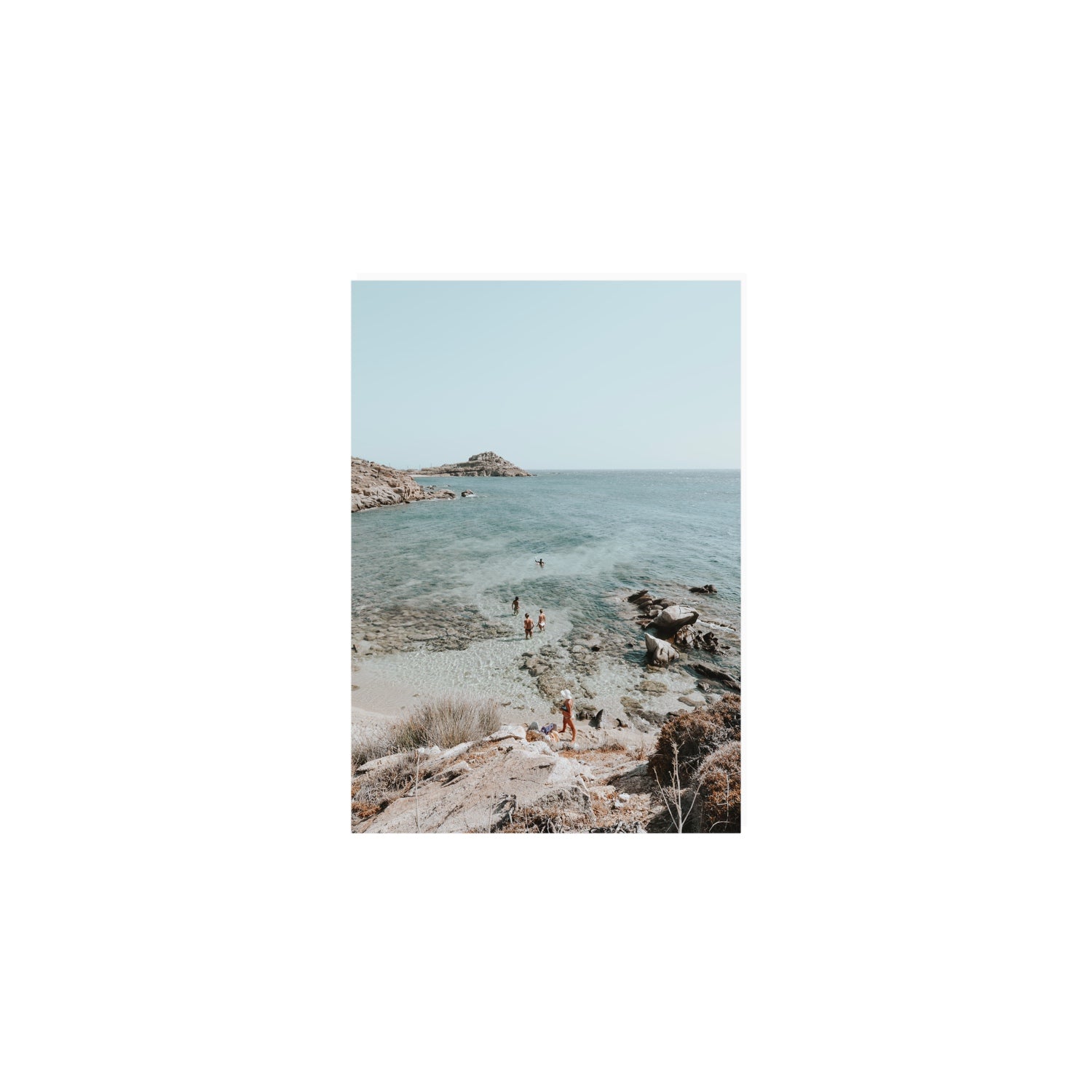 Explorers Mykonos Greek island wall art A5, 21 x 14.8 cm unframed fine art canvas