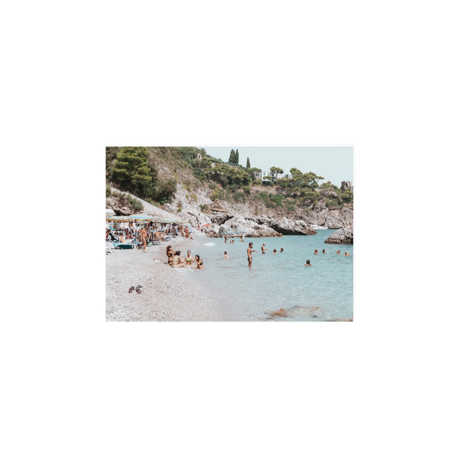 La Vacanza Amalfi Mediterranean wall art A4, 29.7 x 21 cm unframed fine art canvas