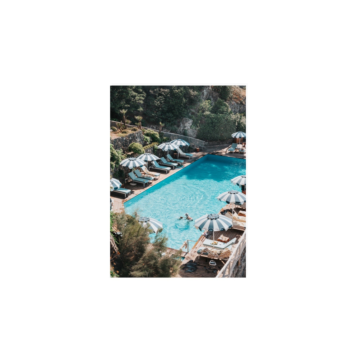 Poolside Paradise fine art print, Ischia, Italy, A4 · 29.7 x 21 cm, Unframed, Fine Art Canvas