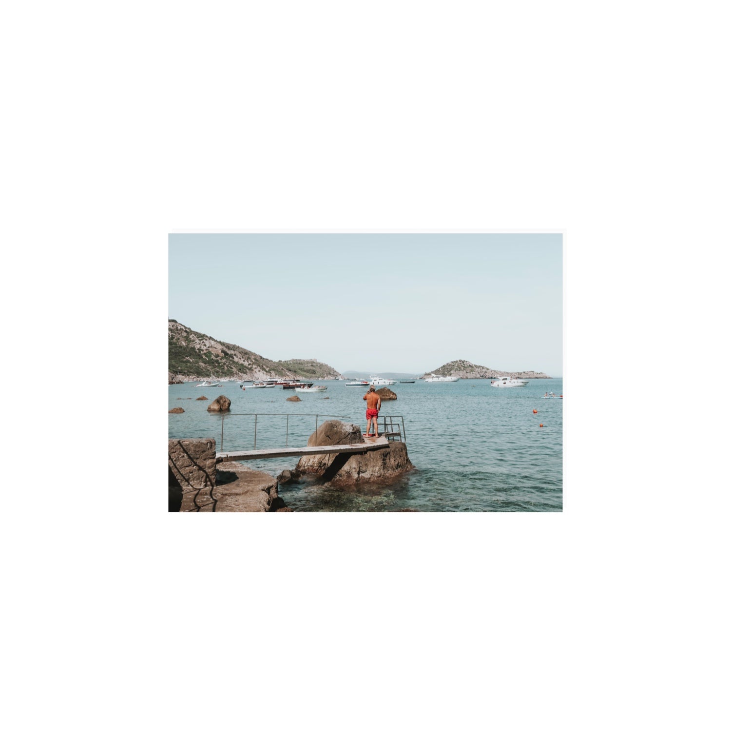 Out Of Office Tuscany coastal Italian wall art A4, 29.7 x 21 cm unframed fine art canvas