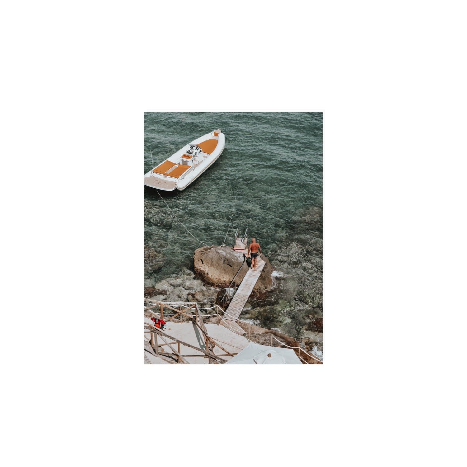 Secret Cove Tuscany coastal Italian wall art A4, 29.7 x 21 cm unframed fine art canvas