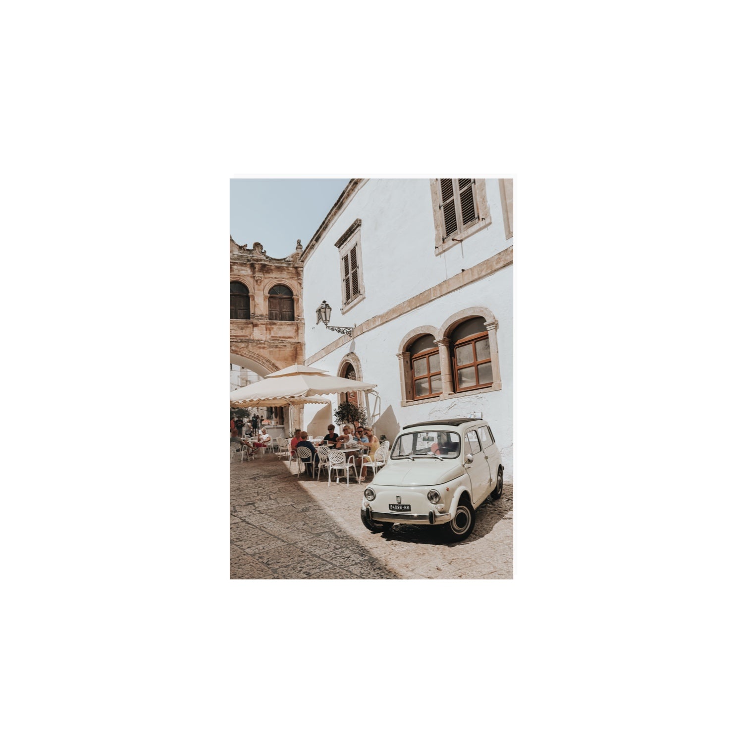 Piazza di Ostuni Puglia Italian wall art A4, 29.7 x 21 cm unframed fine art canvas