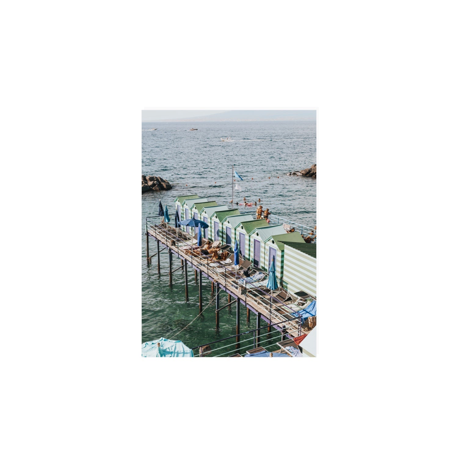 Cabine da Spiaggia fine art print, Sorrento, Italy, A4 · 29.7 x 21 cm, Unframed, Fine Art Canvas