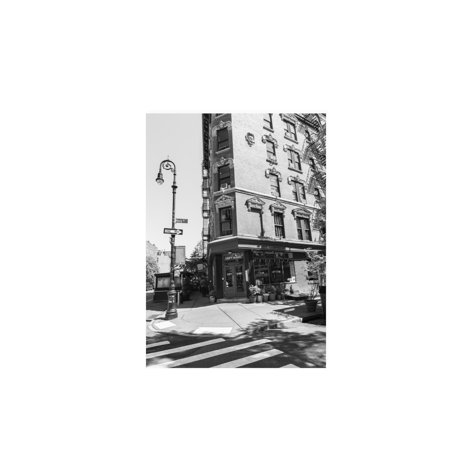 Parisian On Perry New York NYC Black & White wall art A4, 29.7 x 21 cm unframed fine art canvas