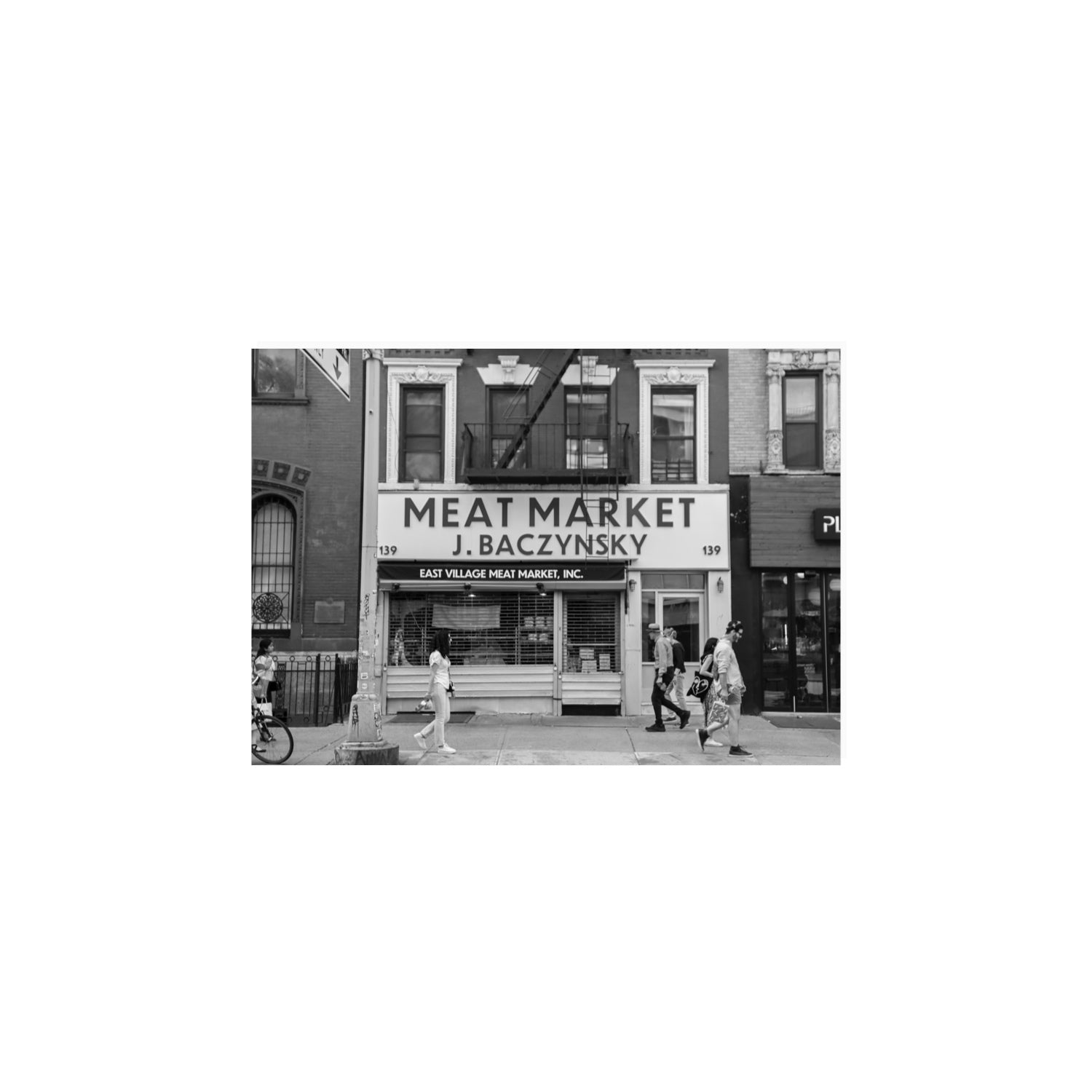 Meat District New York NYC Black & White wall art A4, 29.7 x 21 cm unframed fine art canvas