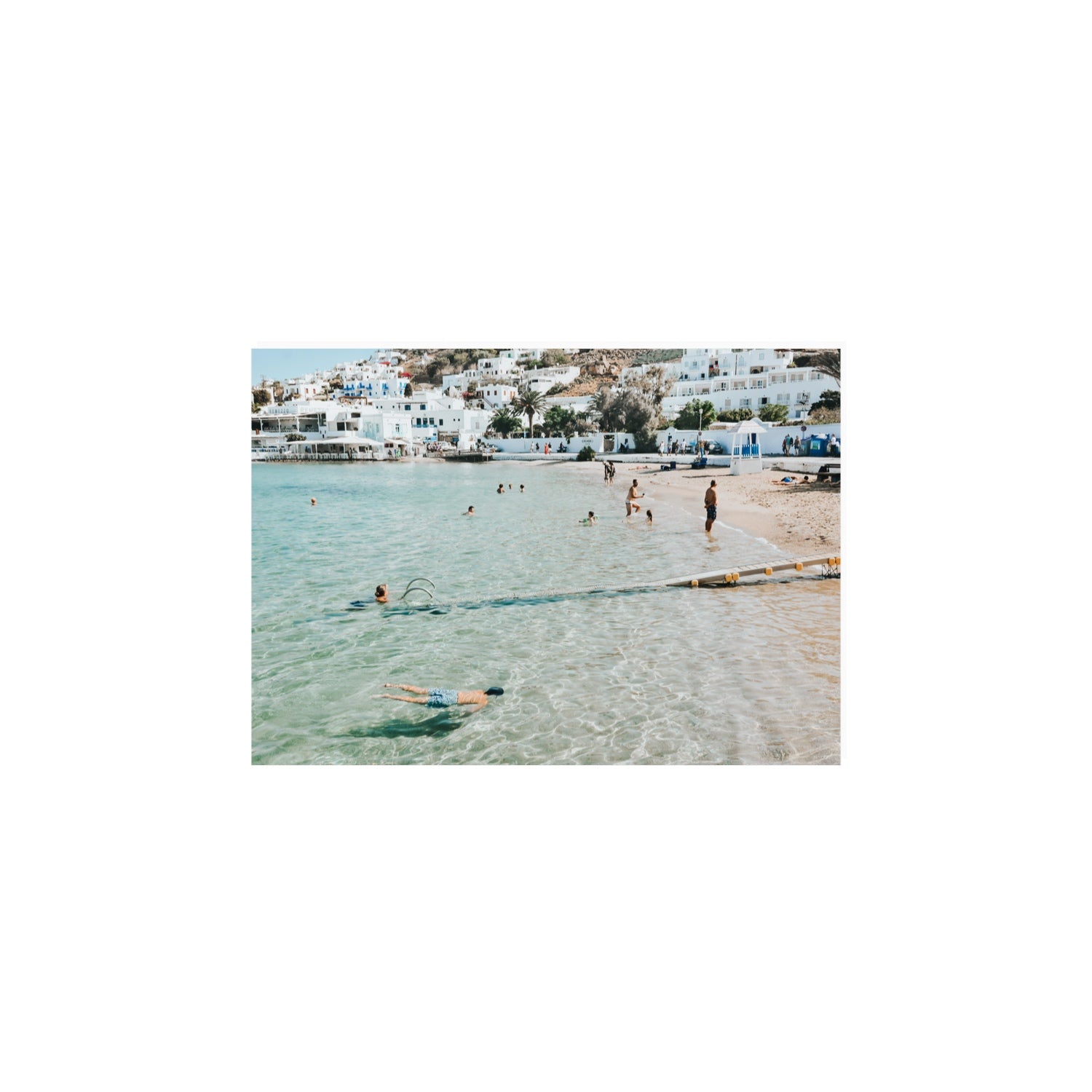 Bathe Yourself In Beauty Mykonos Greek island wall art A4, 29.7 x 21 cm unframed fine art canvas