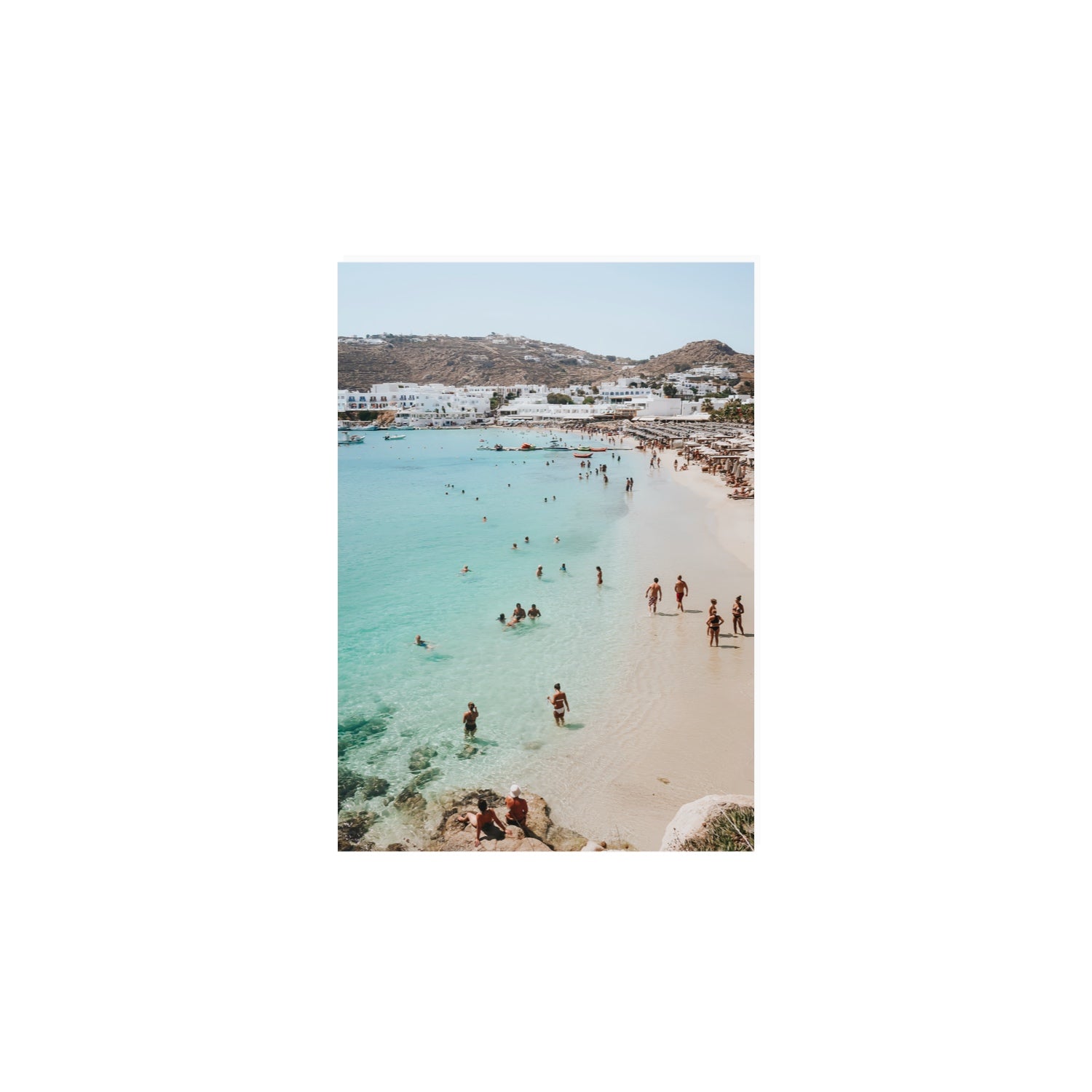 Breathe In The Salty Air Mykonos Greek island wall art A4, 29.7 x 21 cm unframed fine art canvas