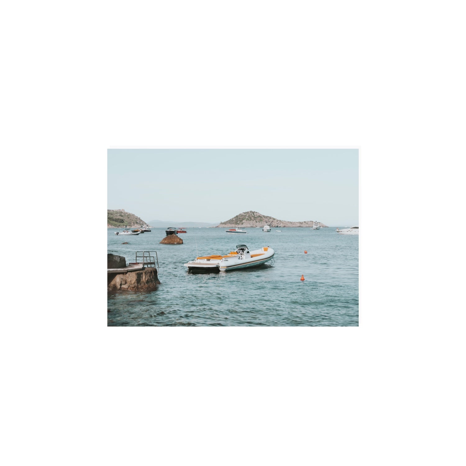 The Azure Sea Tuscany coastal Italian wall art A4, 29.7 x 21 cm unframed fine art canvas