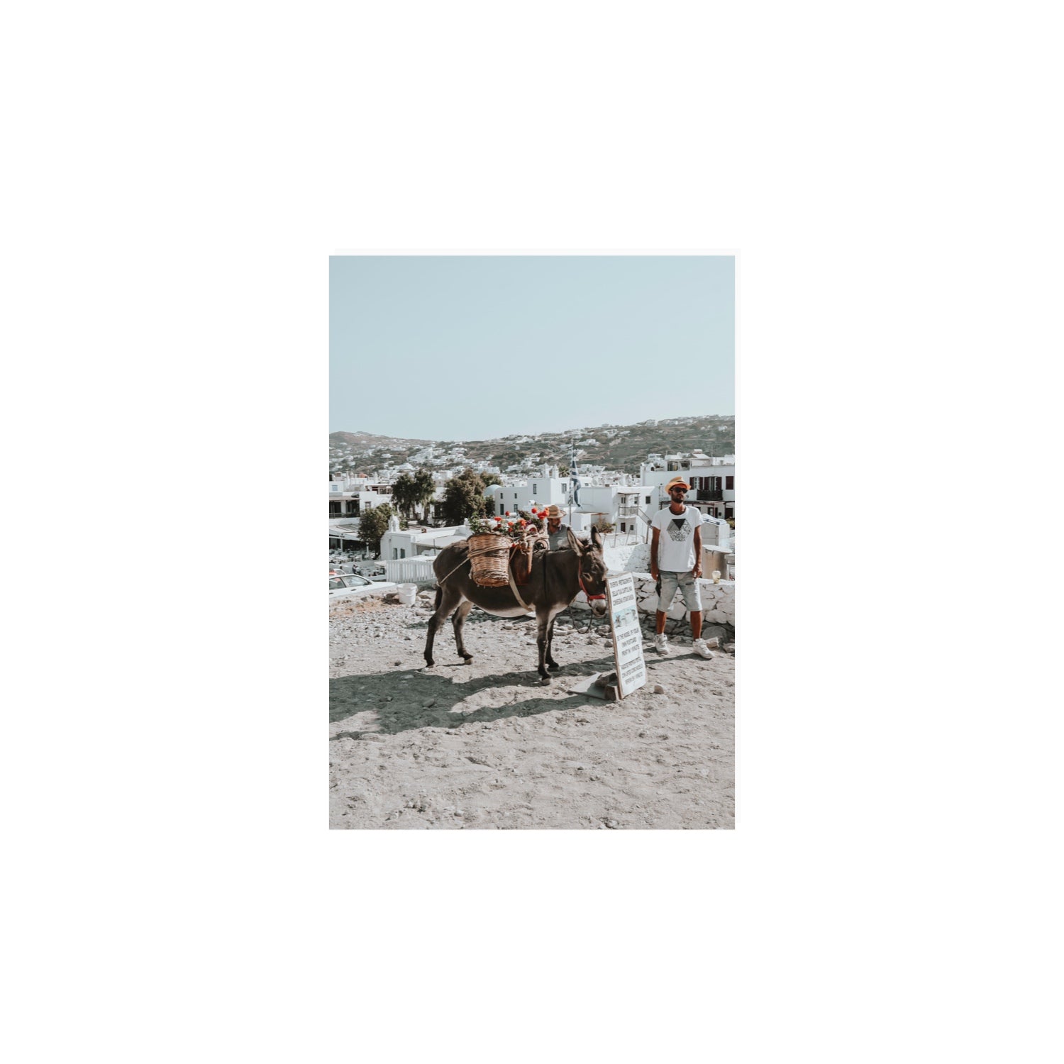 Let The Journey Begin Mykonos Greek island wall art A4, 29.7 x 21 cm unframed fine art canvas