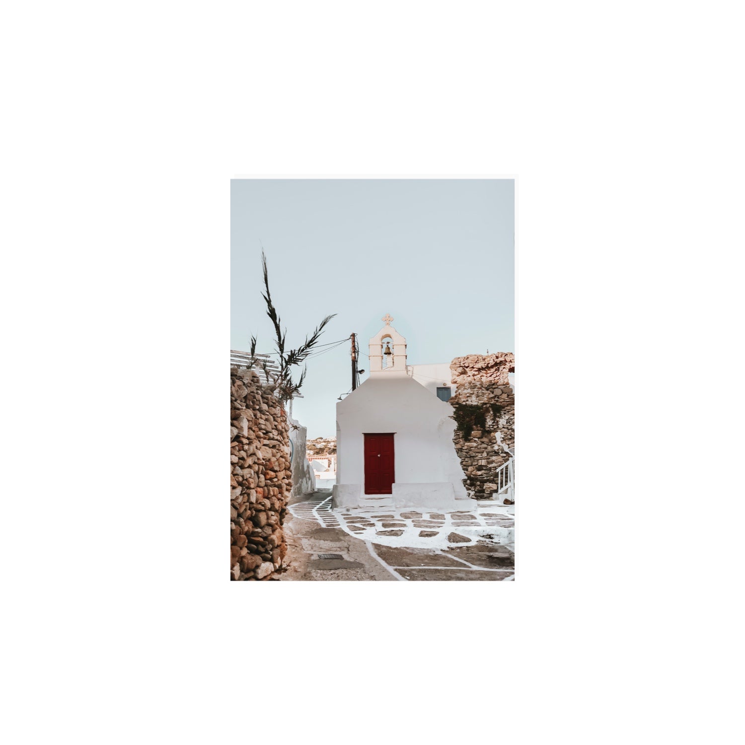 Little Chapel Mykonos Greek island wall art A4, 29.7 x 21 cm unframed fine art canvas