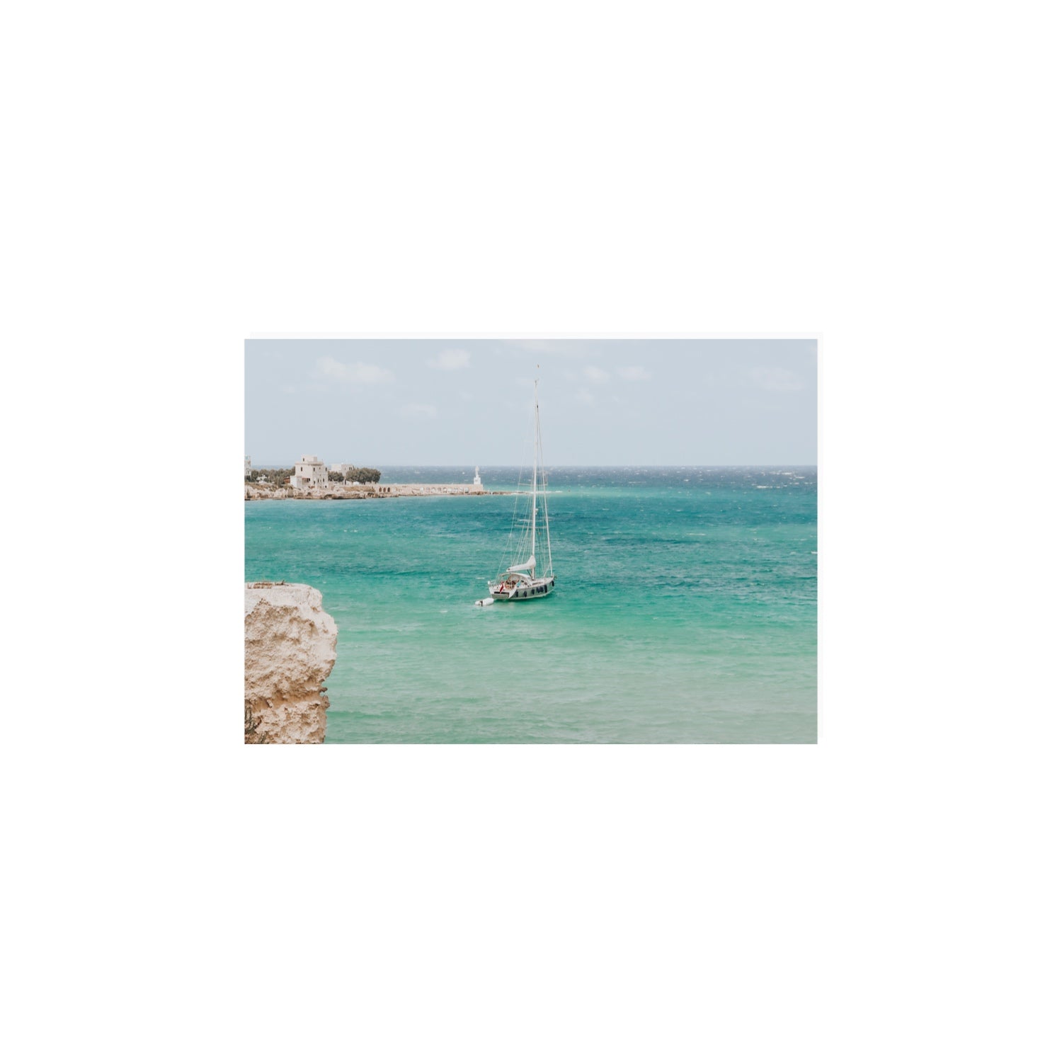 Adriatic Escape Puglia Italian coastal decor wall art A4, 29.7 x 21 cm unframed fine art canvas
