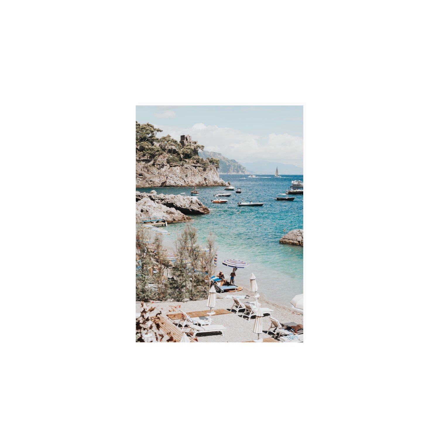 Sizzling Summer Days Amalfi coastal wall art A4, 29.7 x 21 cm unframed fine art canvas