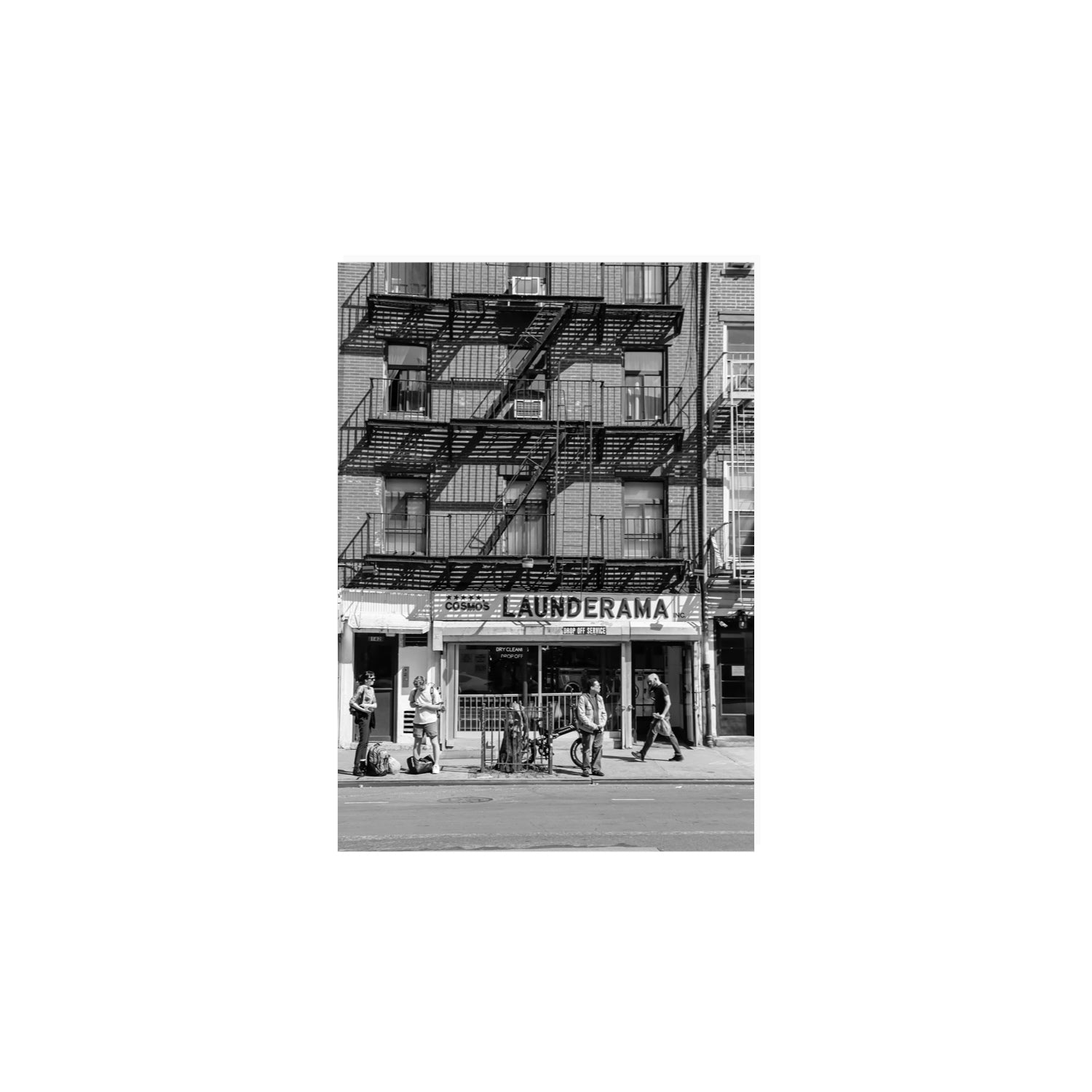 Bus Stop New York NYC Black & White wall art A4, 29.7 x 21 cm unframed fine art canvas