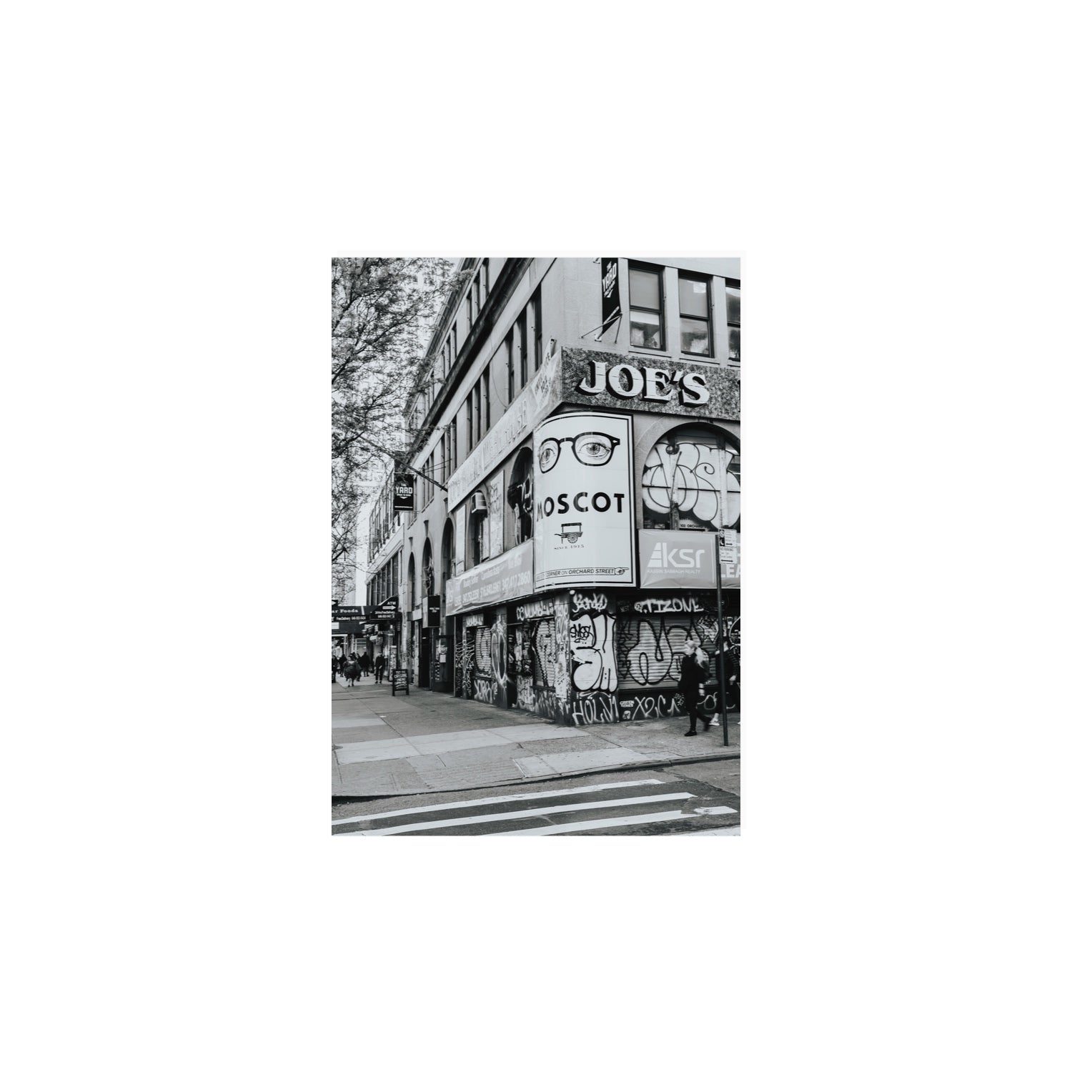 Lower East Side Murals New York NYC Black & White wall art A4, 29.7 x 21 cm unframed fine art canvas