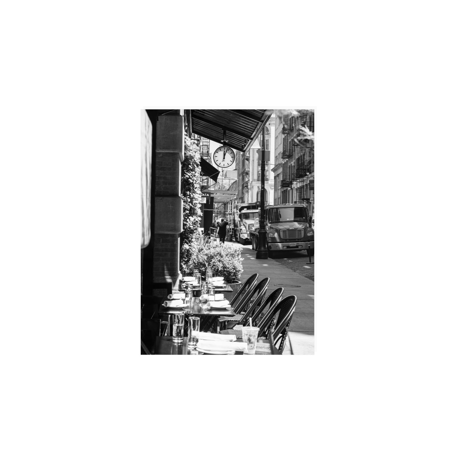 Mercer Street New York NYC Black & White wall art A4, 29.7 x 21 cm unframed fine art canvas