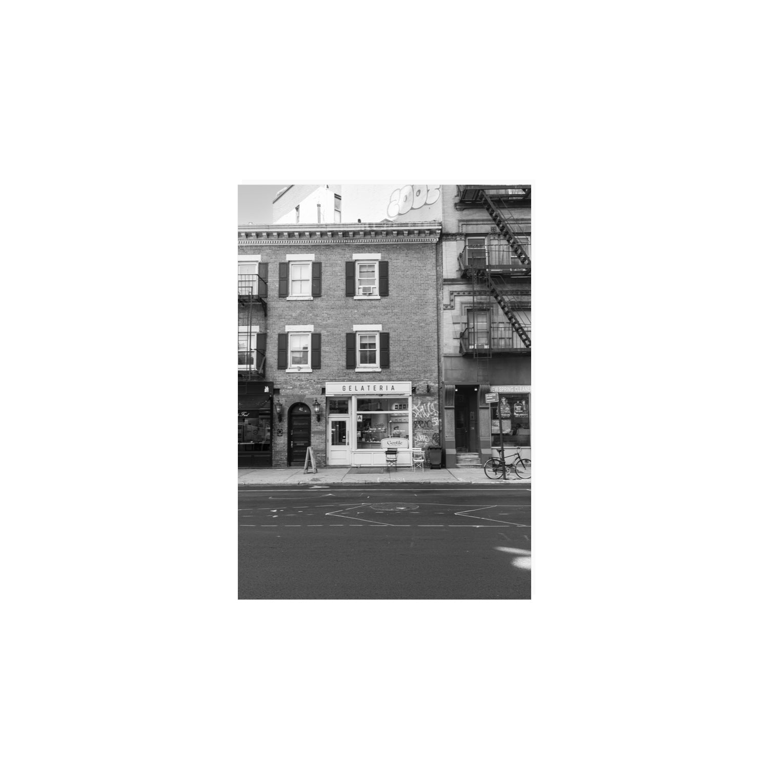 Gelateria New York NYC Black & White wall art A4, 29.7 x 21 cm unframed fine art canvas