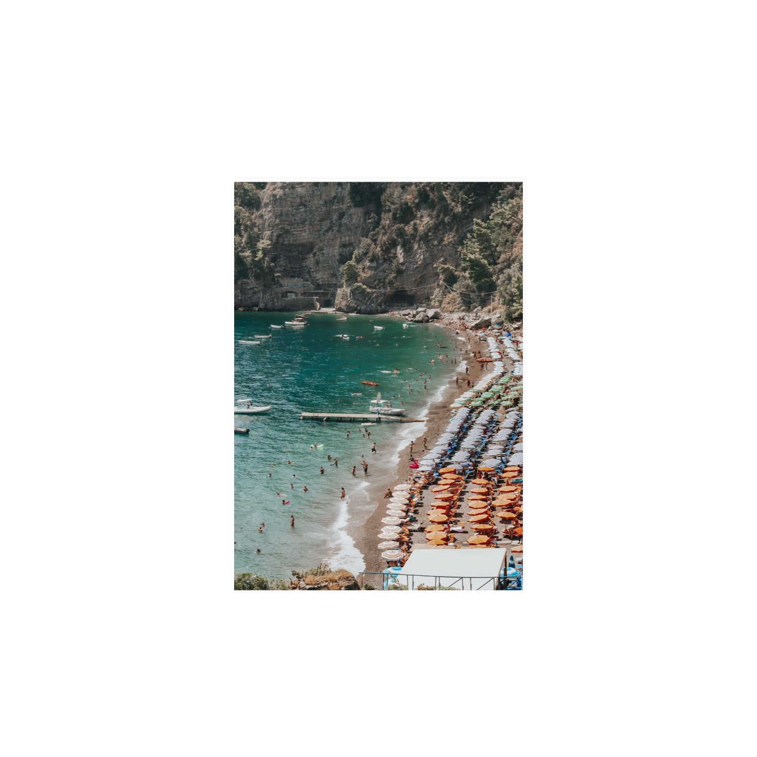 Parasol Panorama fine art print, Positano, Italy, A4 · 29.7 x 21 cm, Unframed, Fine Art Canvas